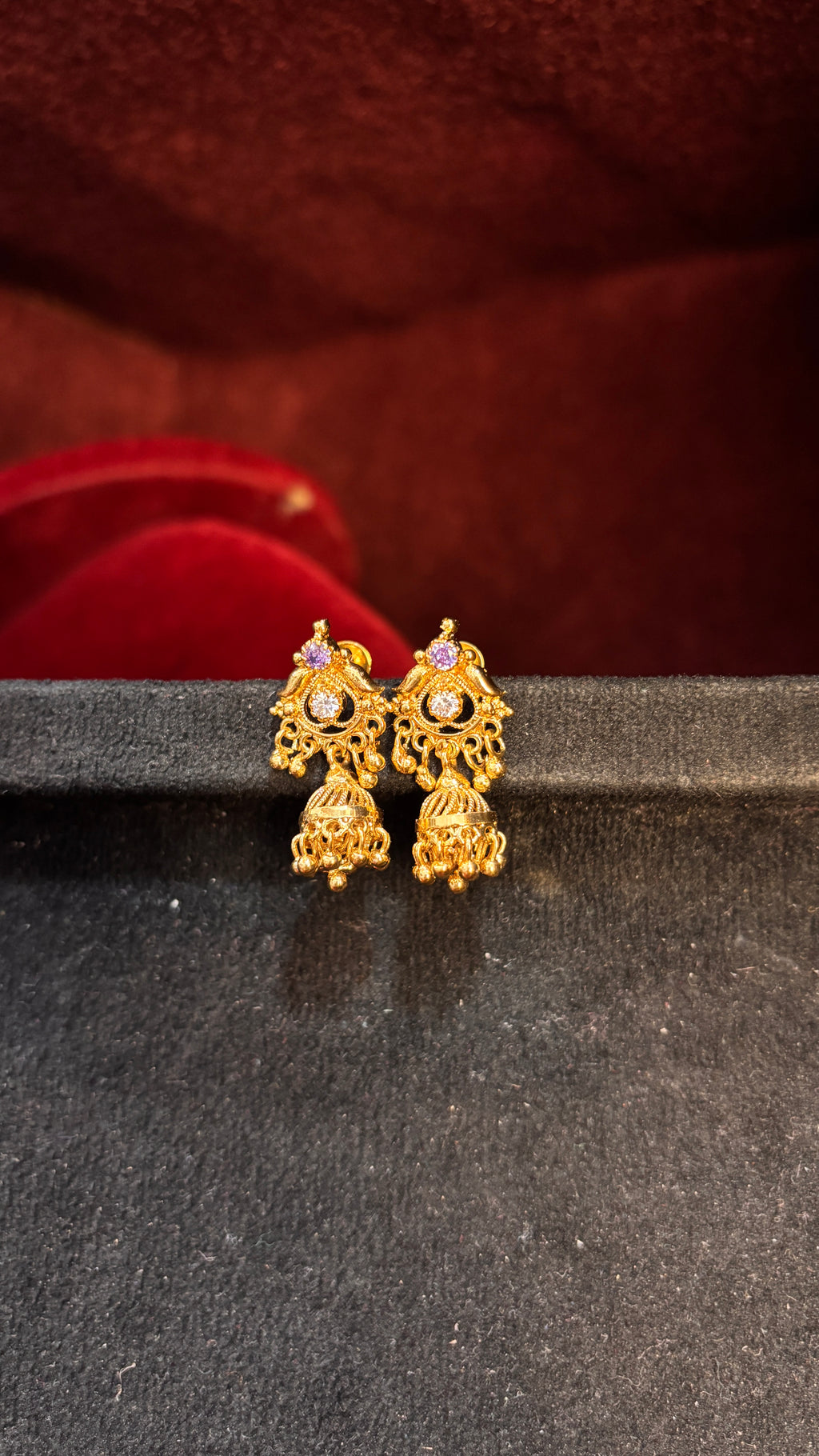 Lavender Stud Jhumka 2 (Small)