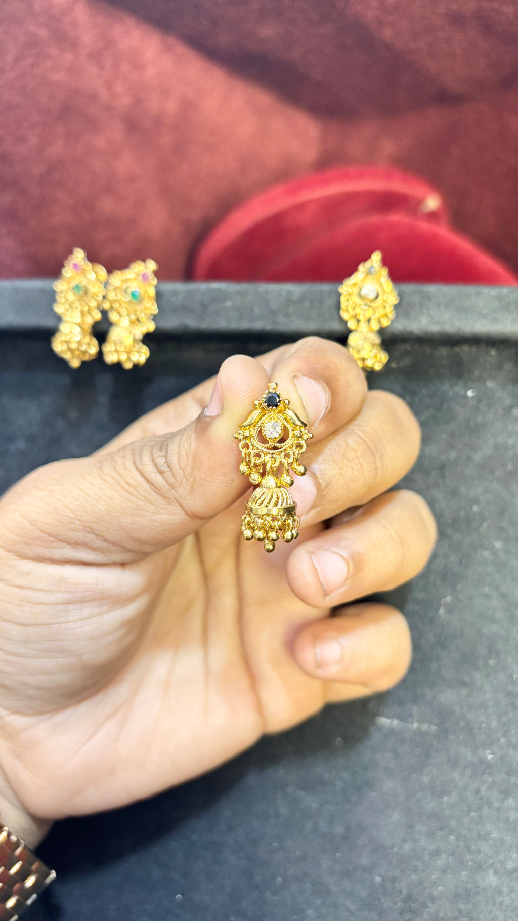 Black Stud Jhumka 2 (Small) SRJER34