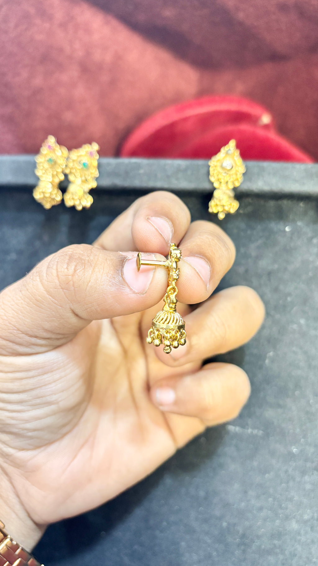 Lavender Stud Jhumka 2 (Small)