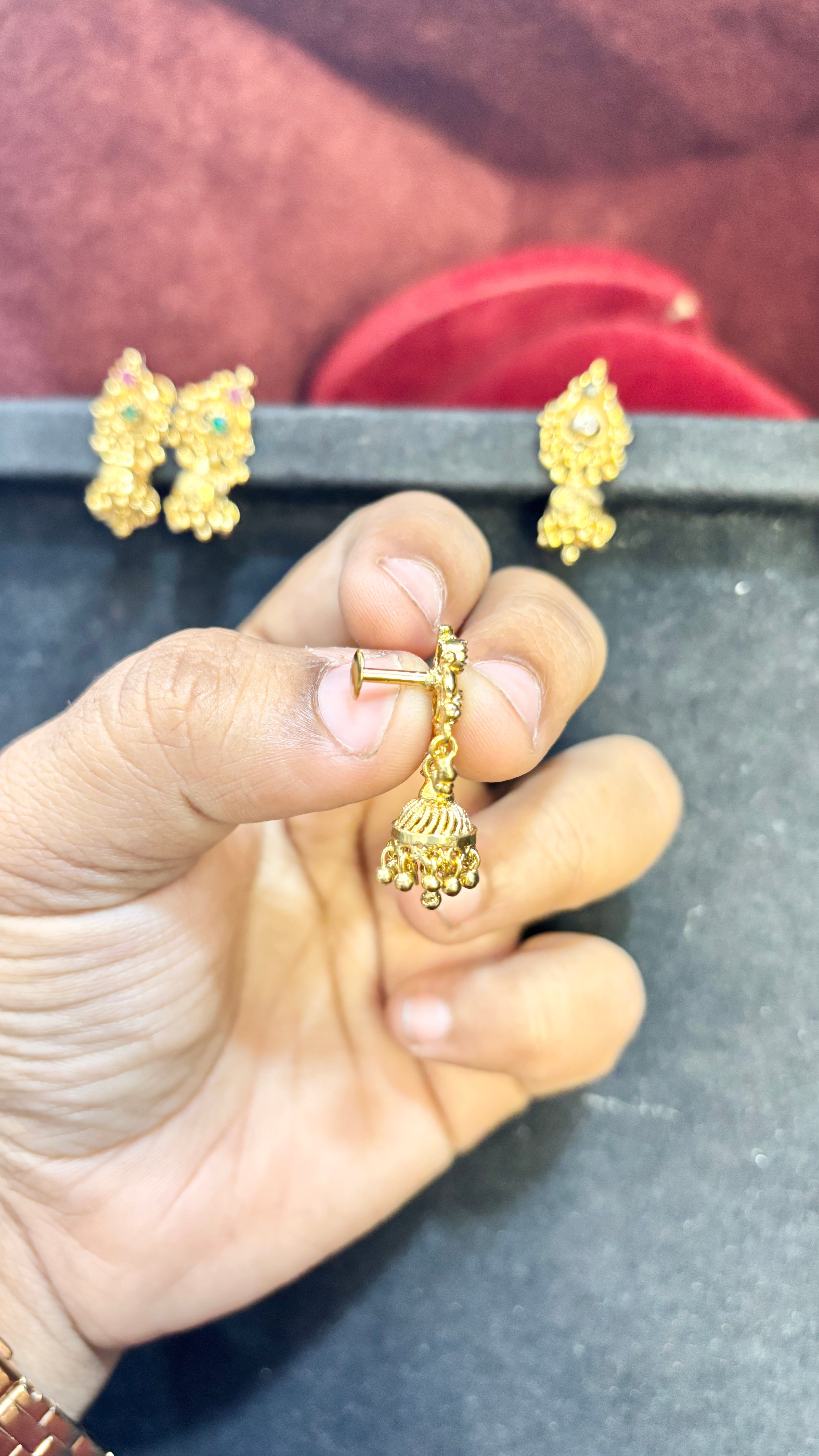 Lavender Stud Jhumka 2 (Small)