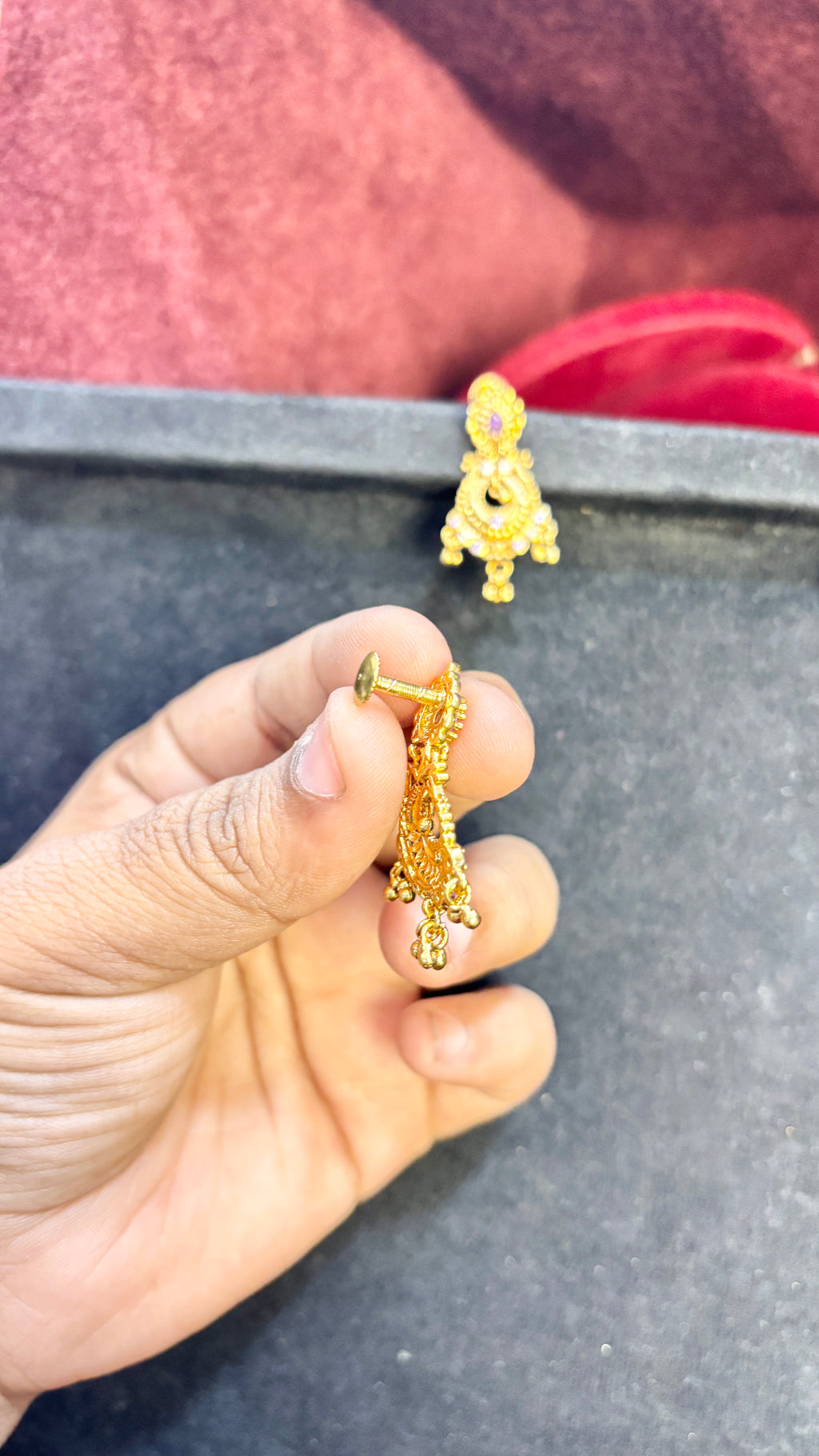 Lavender Chandhbali Earrings (Medium)