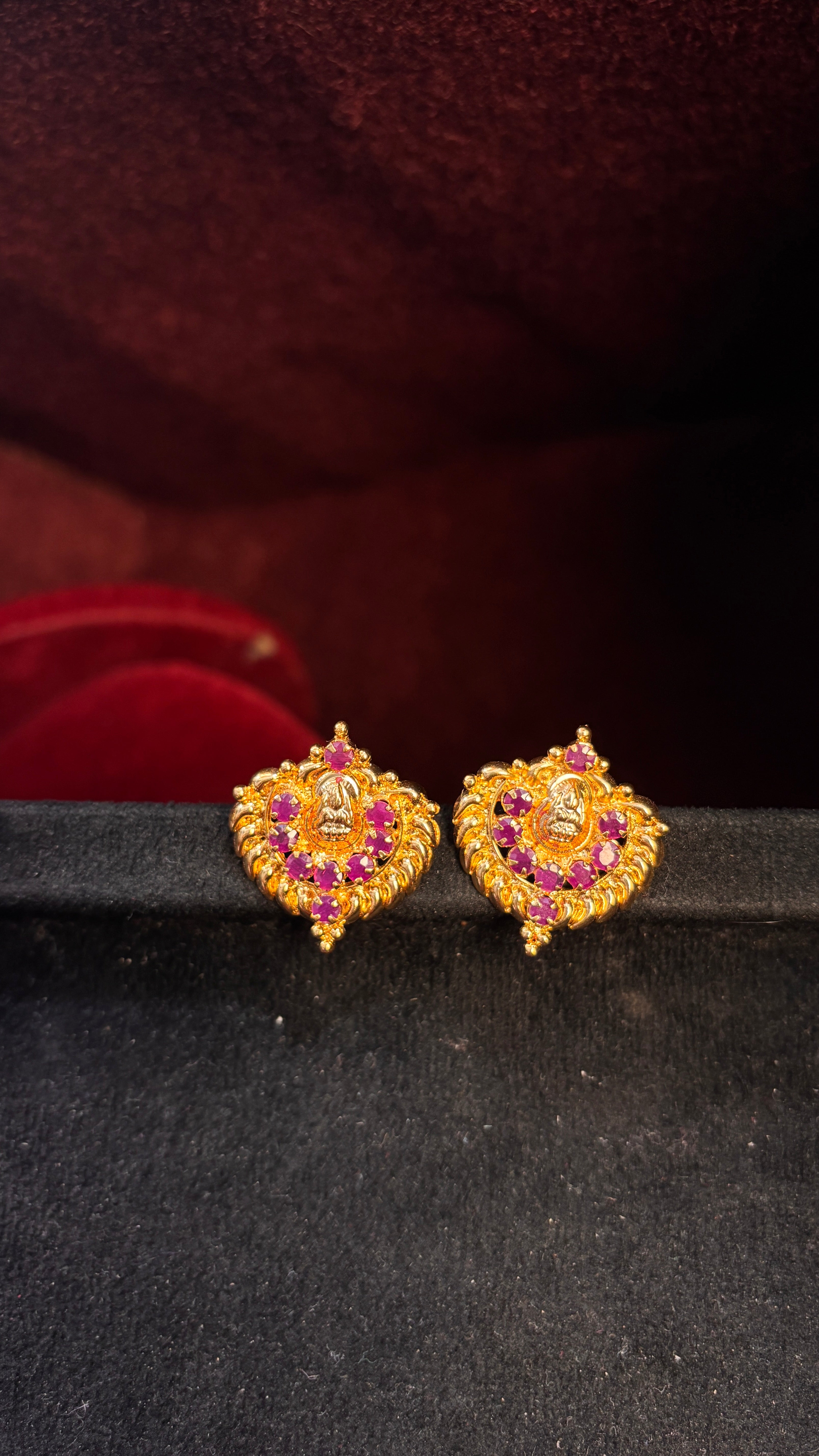 Laxmi Devi Pink Studs (Big)