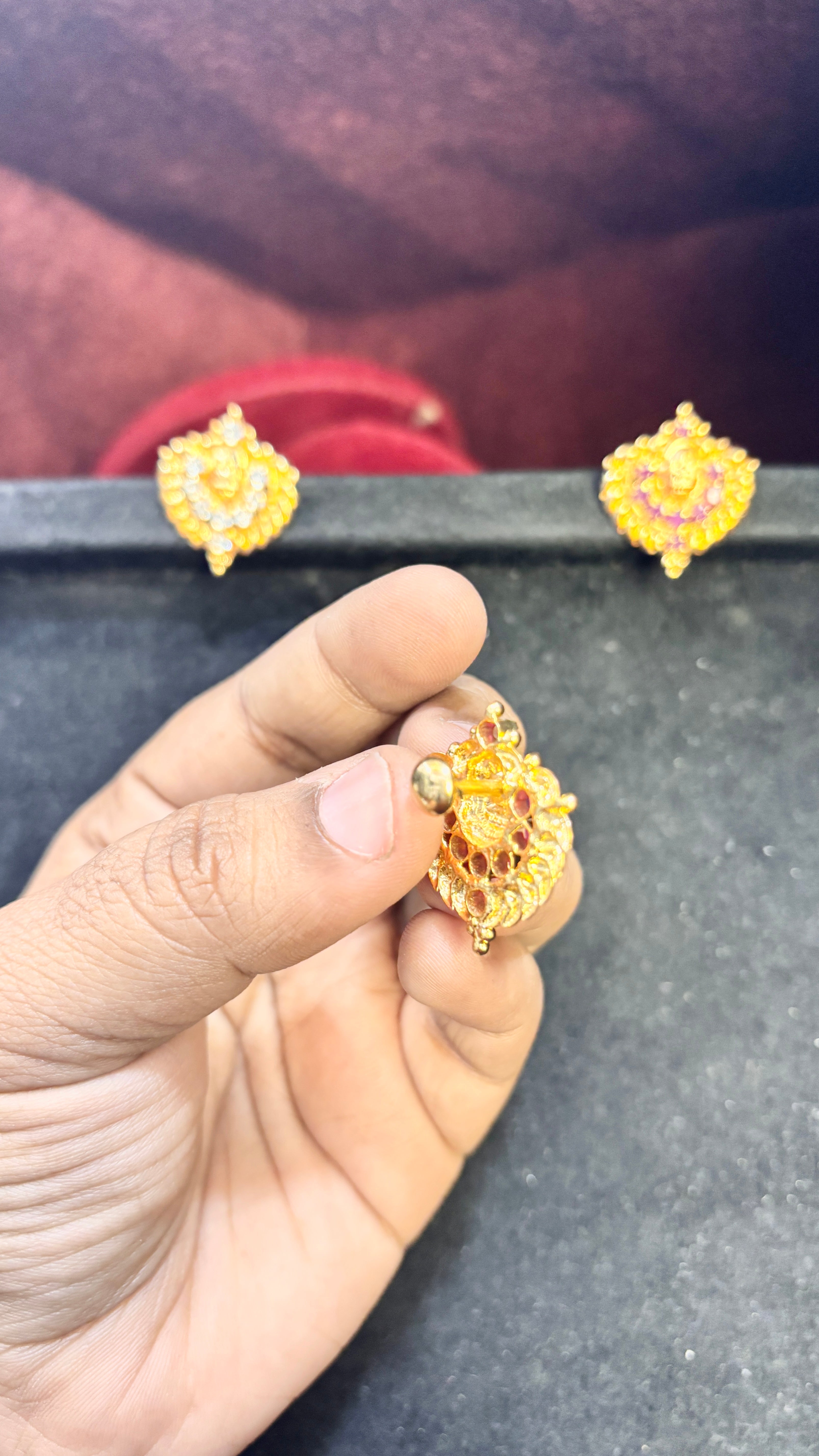 Laxmi Devi White Studs (Big)