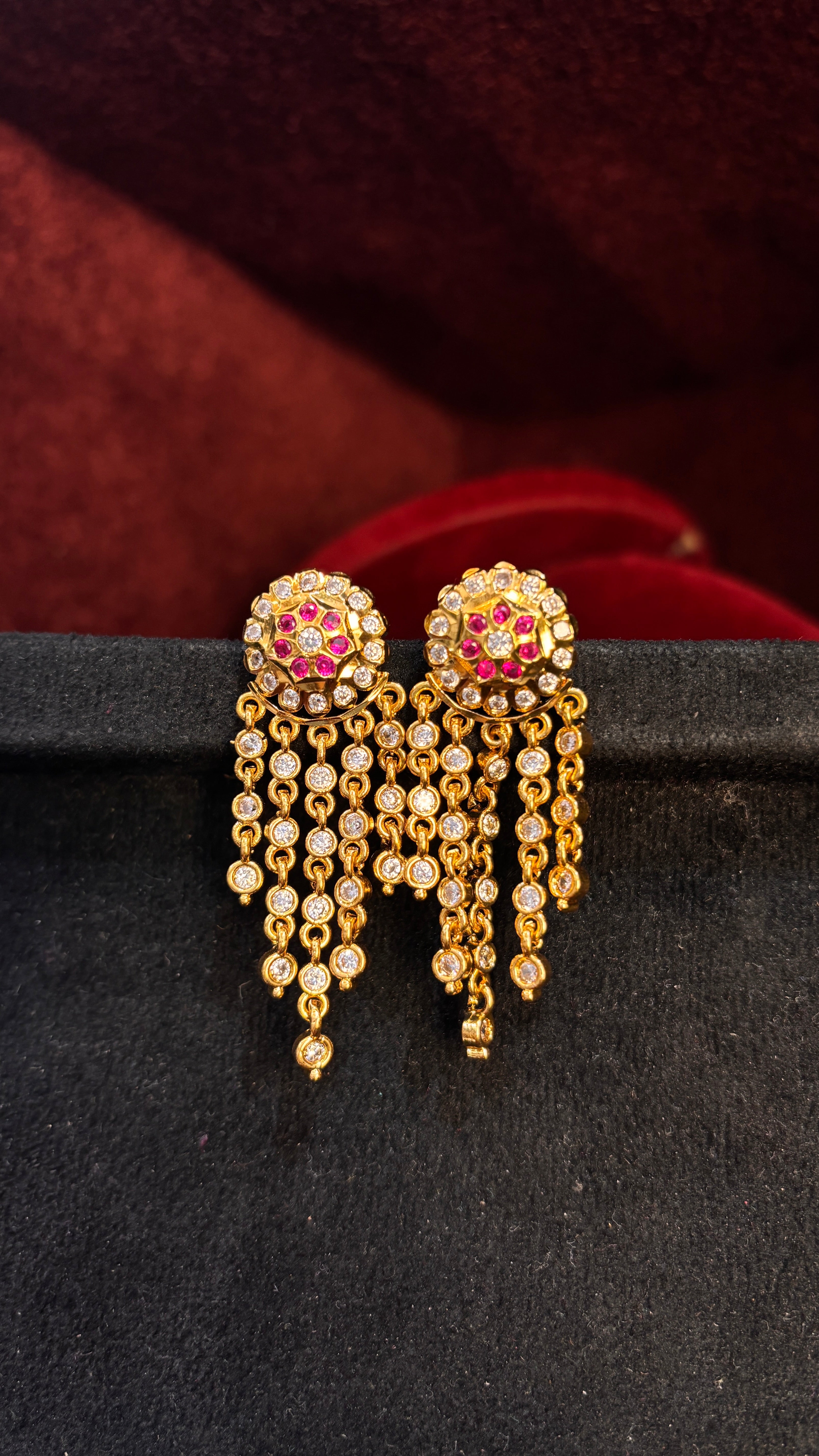 Pink & White Stone Layer Studs (Big)