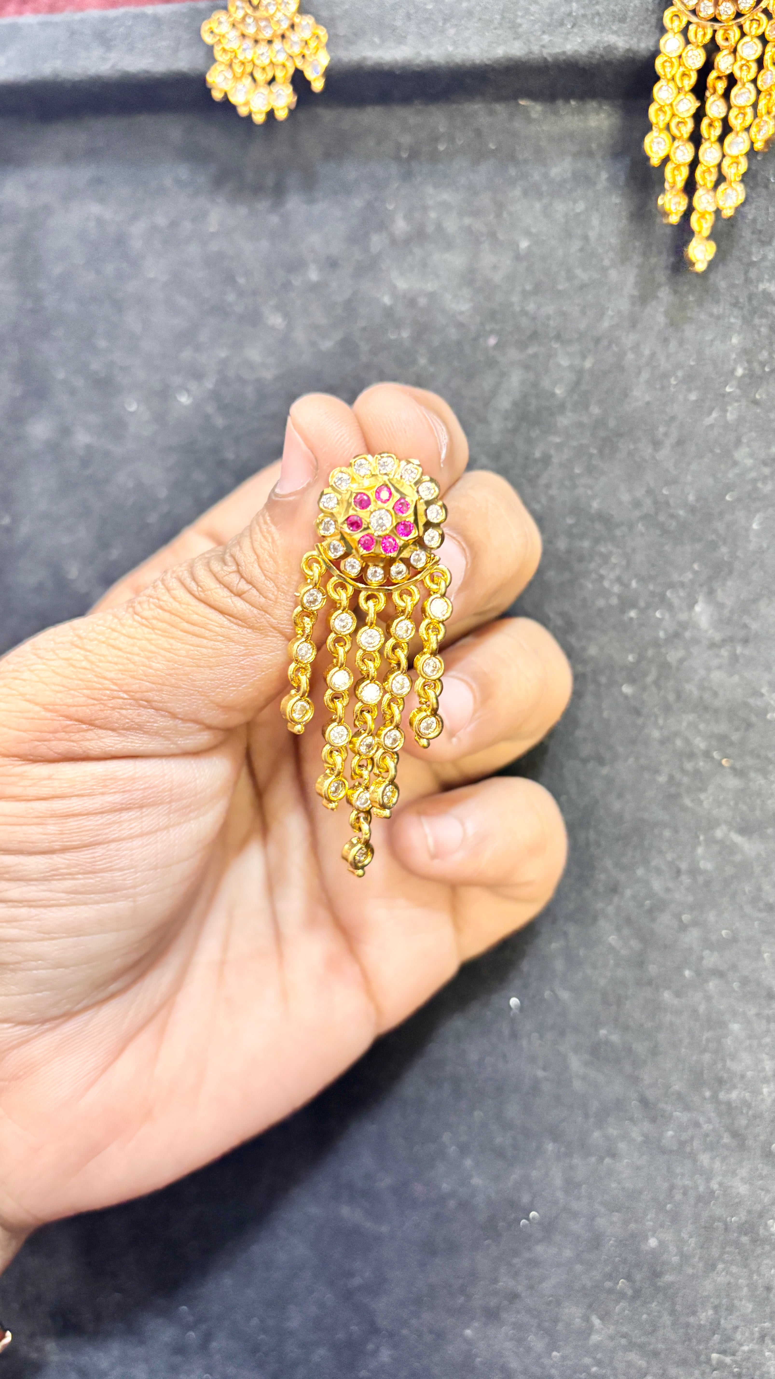 Pink & White Stone Layer Studs (Big)