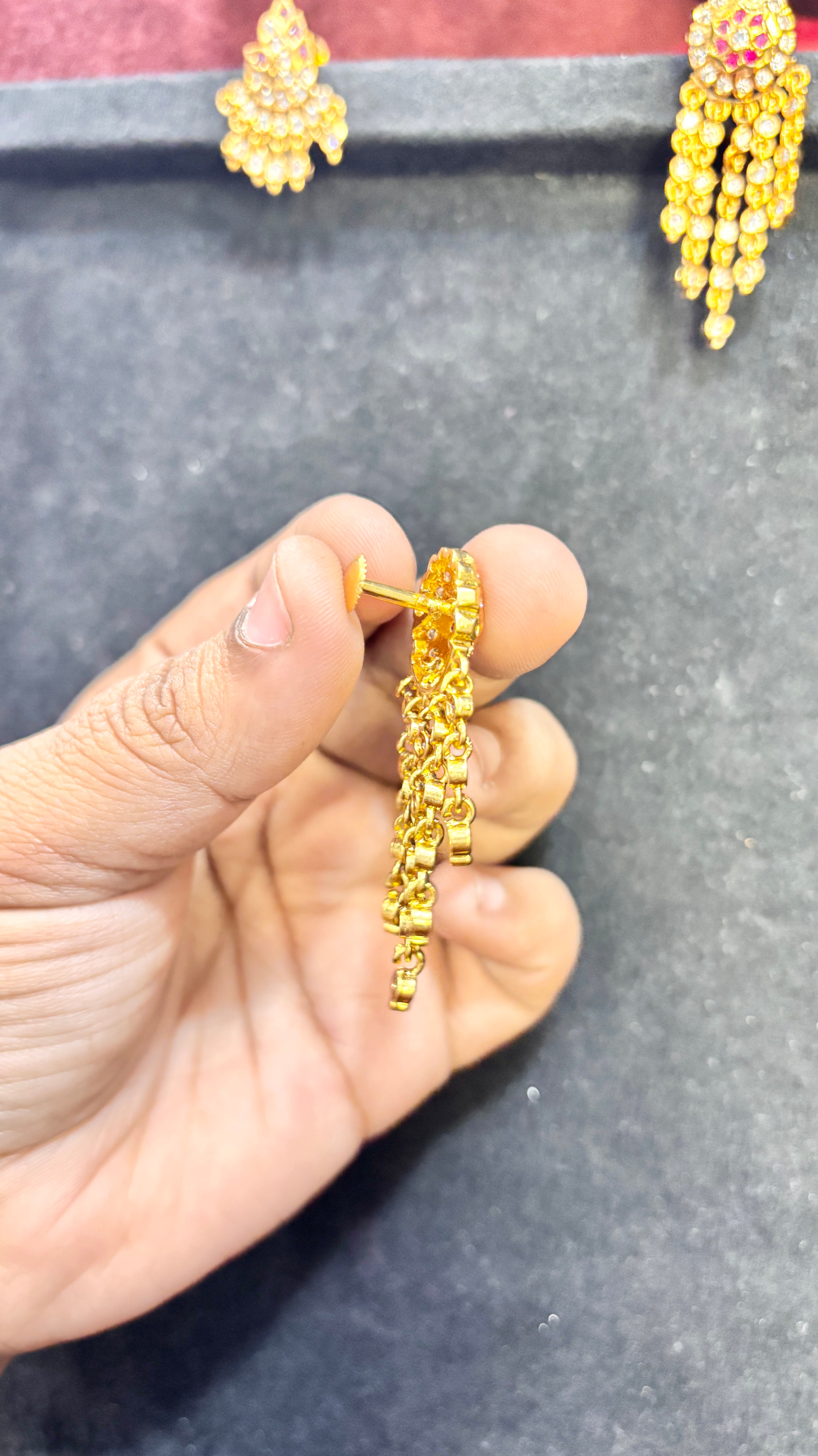 Pink & White Stone Layer Studs (Big)