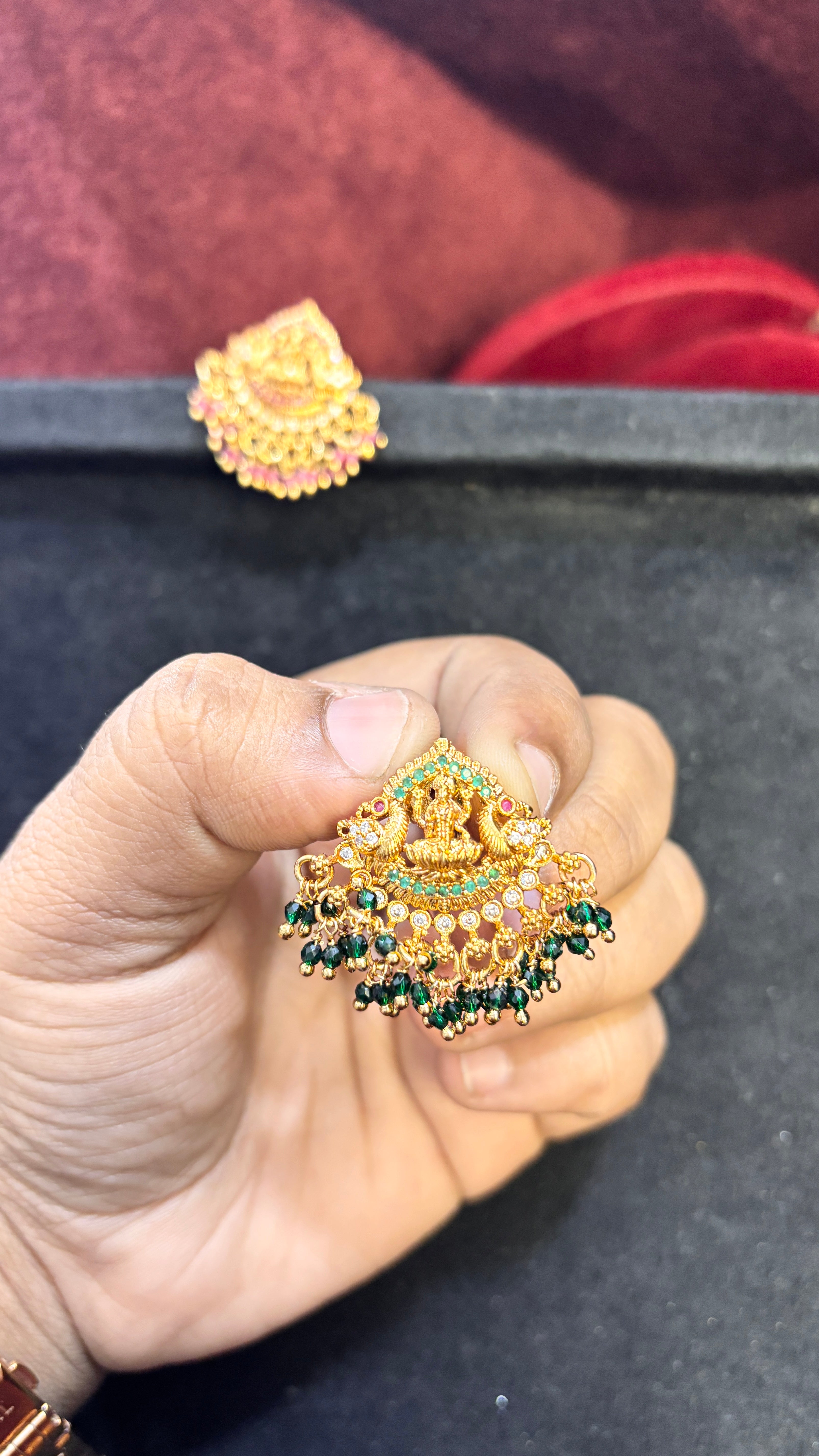 Green Laxmi Devi Push Backs (Big)