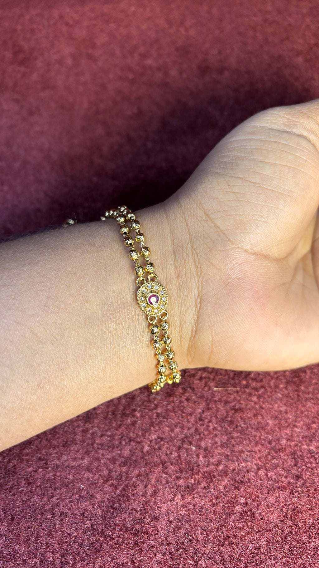 Double line Bracelet with stones