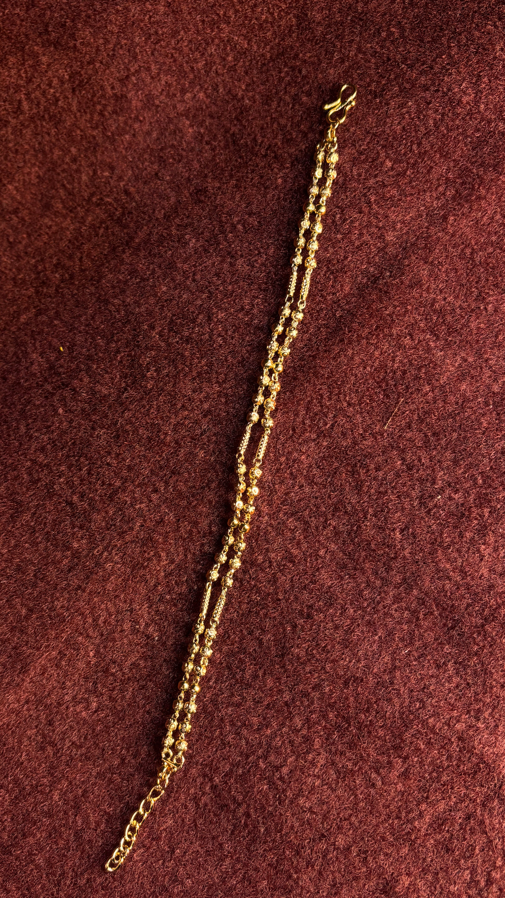 Double line gold bead bracelet
