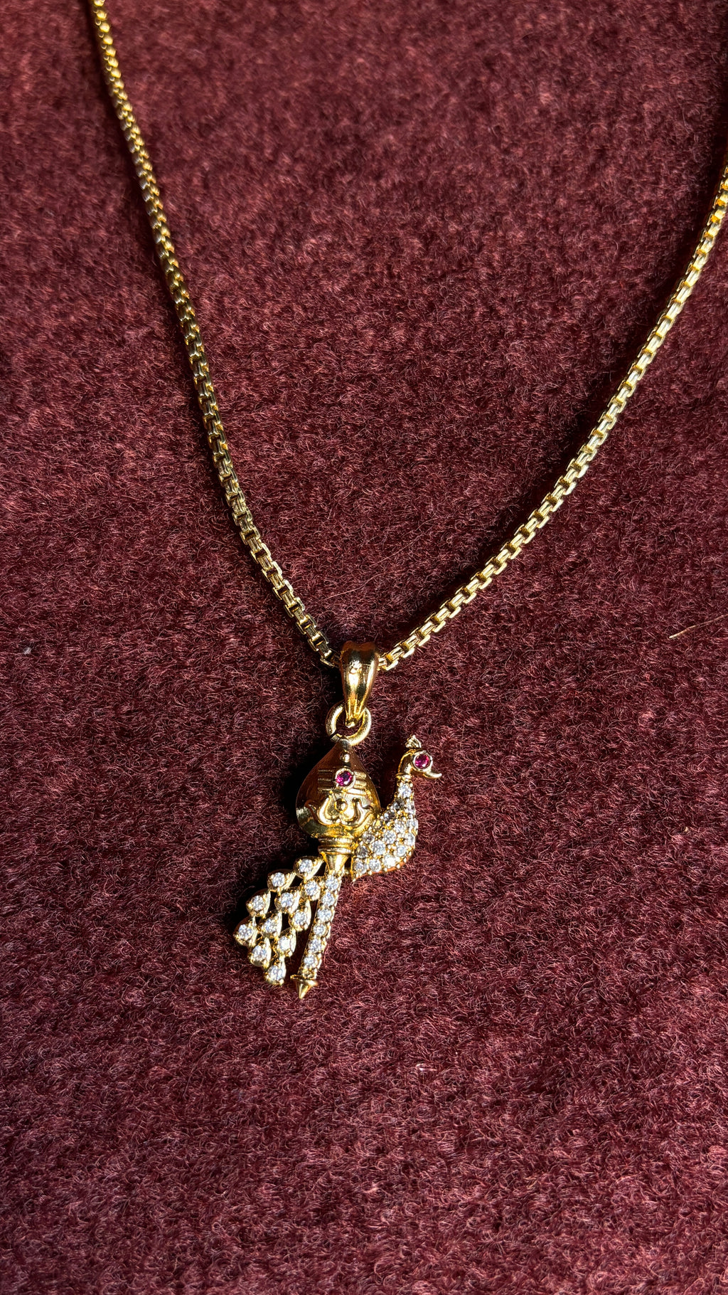 Subramanya stone peacock Pendant