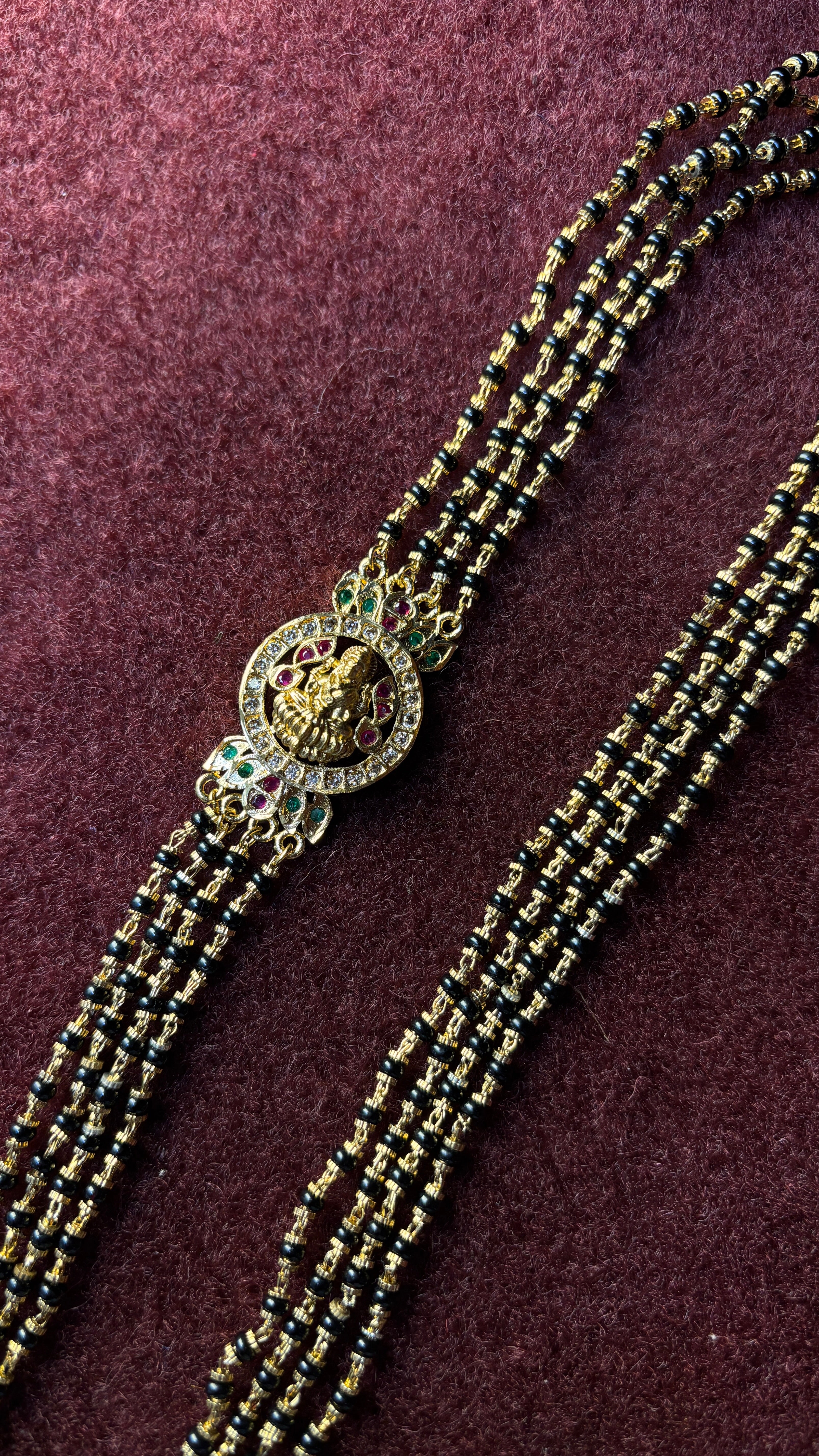 Laxmi Mata Black Beads Chandraharam SRJCH01