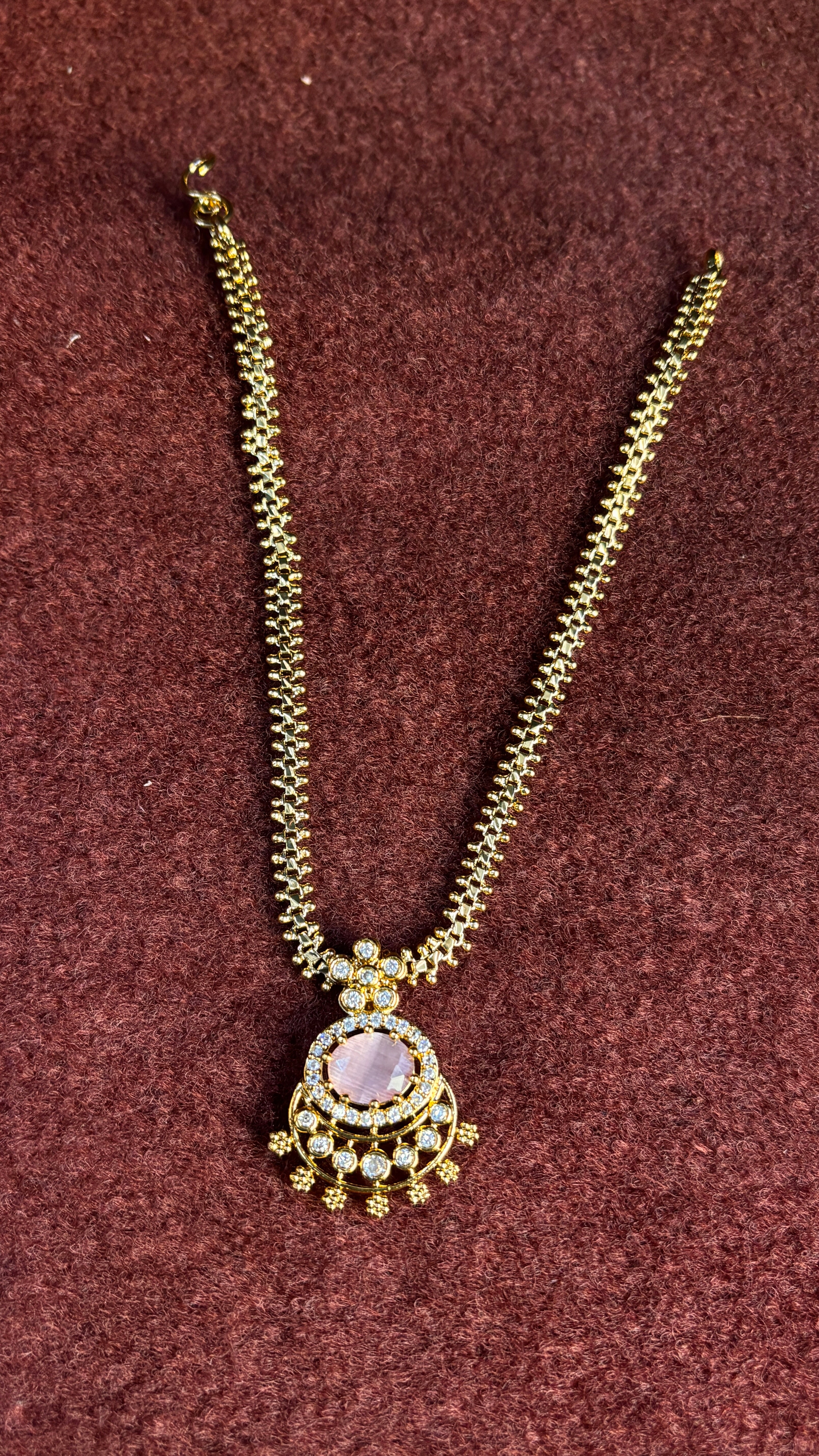 Pink Stone Naan Patti SRJNP08 – srjewellery