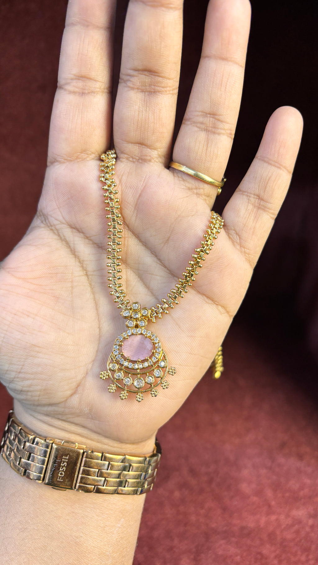 Pink Stone Naan Patti SRJNP08