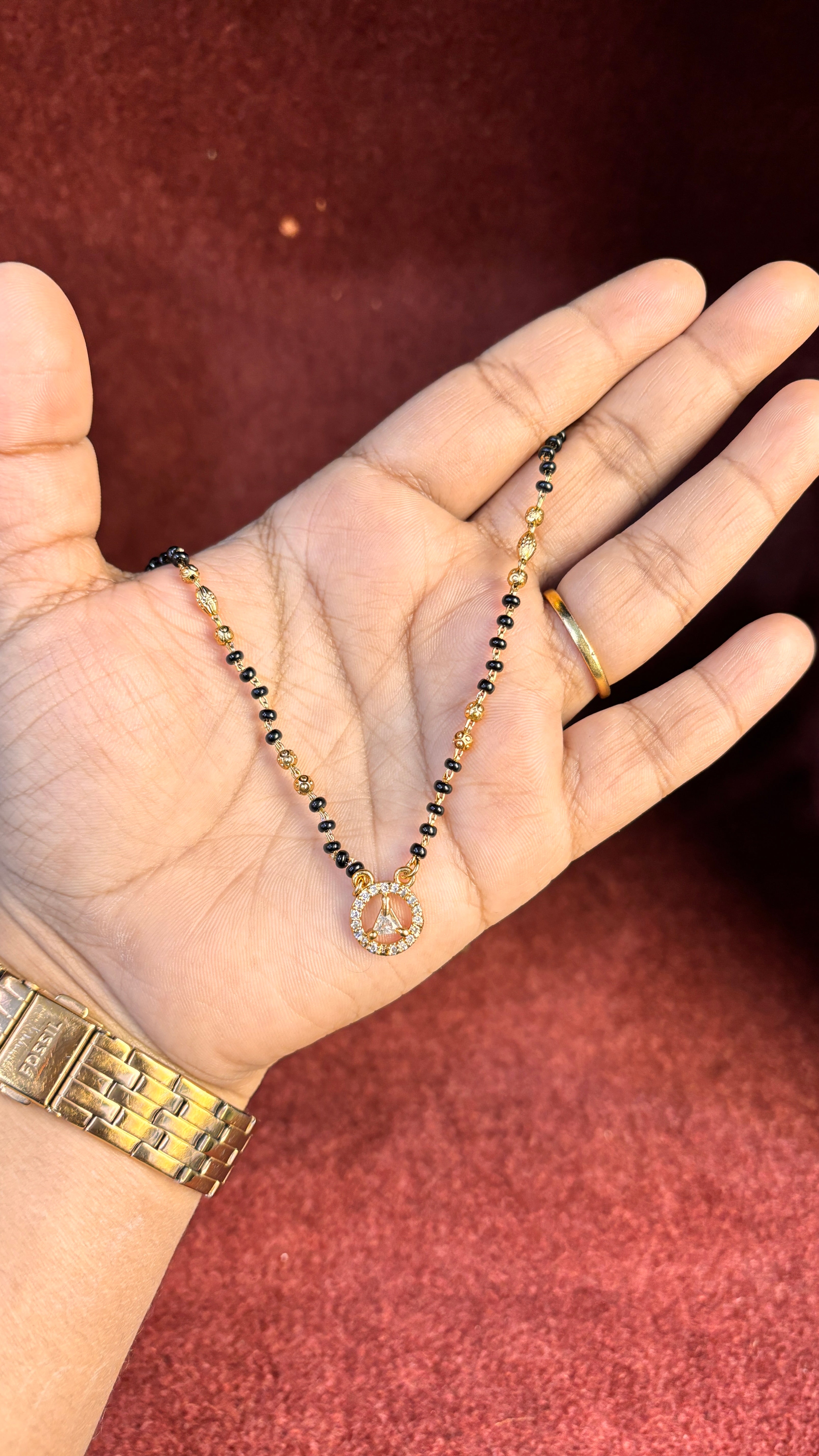 Single Line Round Black Beads SRJBB01