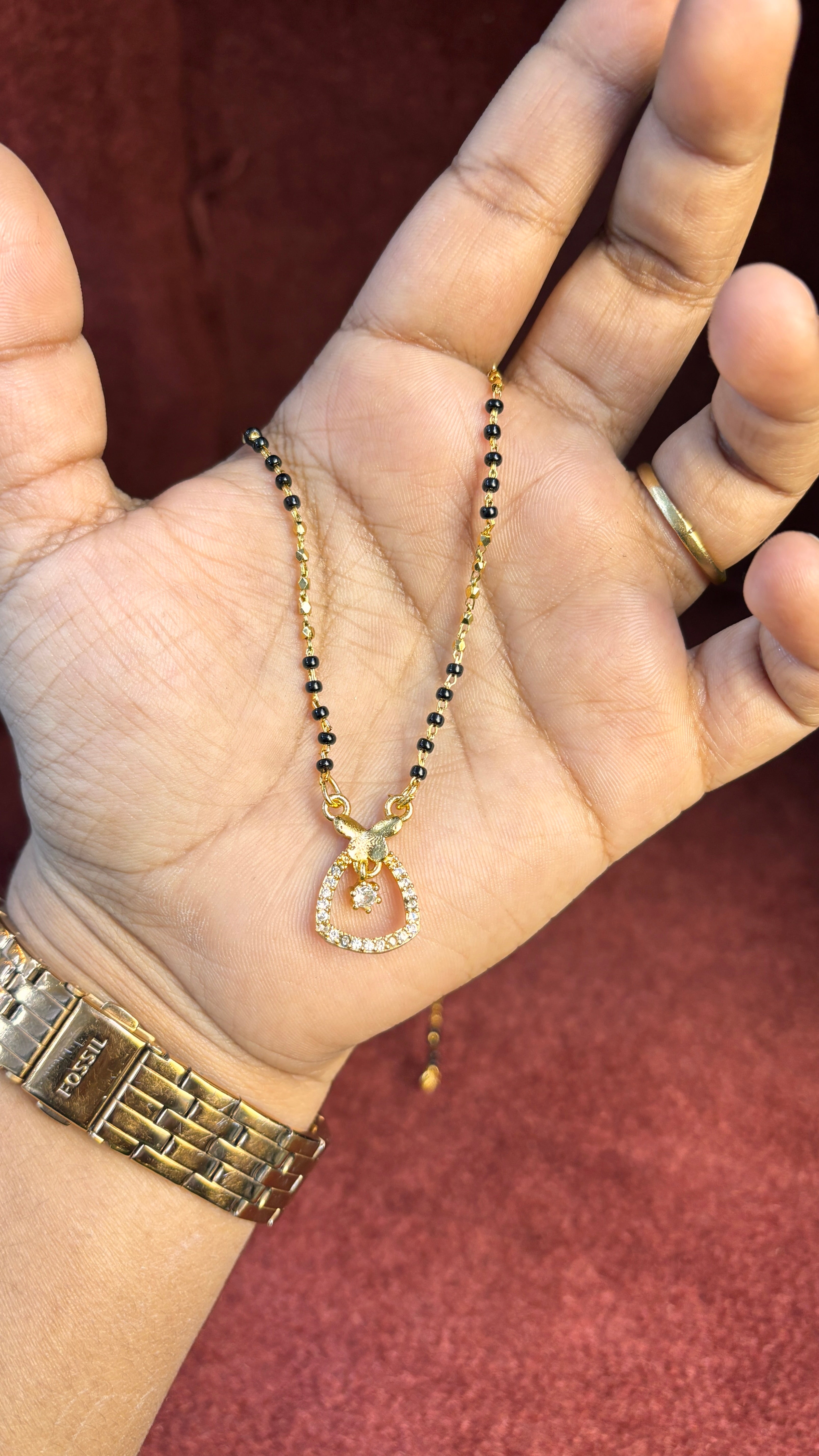 Single Line Black Beads SRJBB07