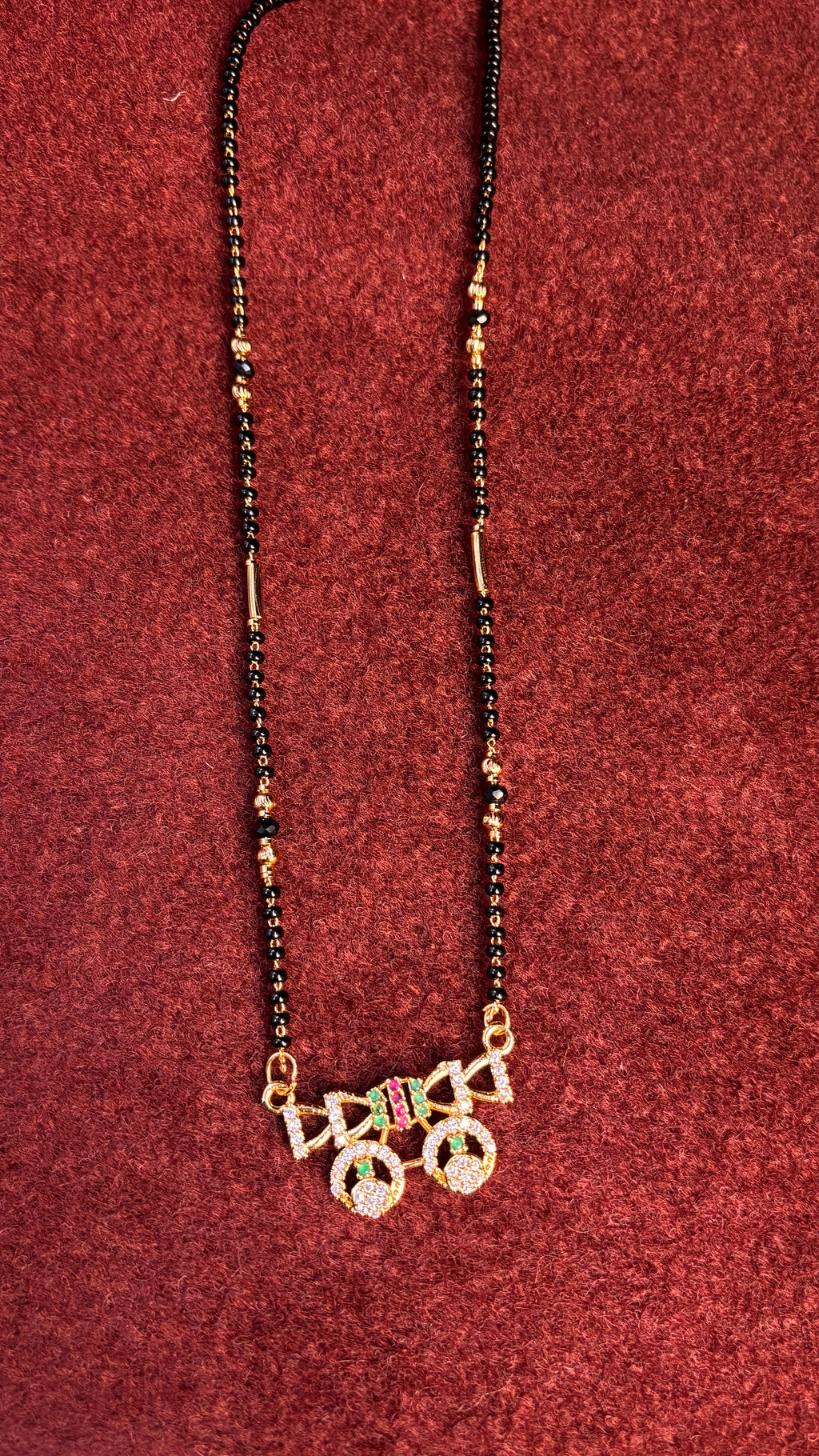 Single Line Black Beads SRJBB08