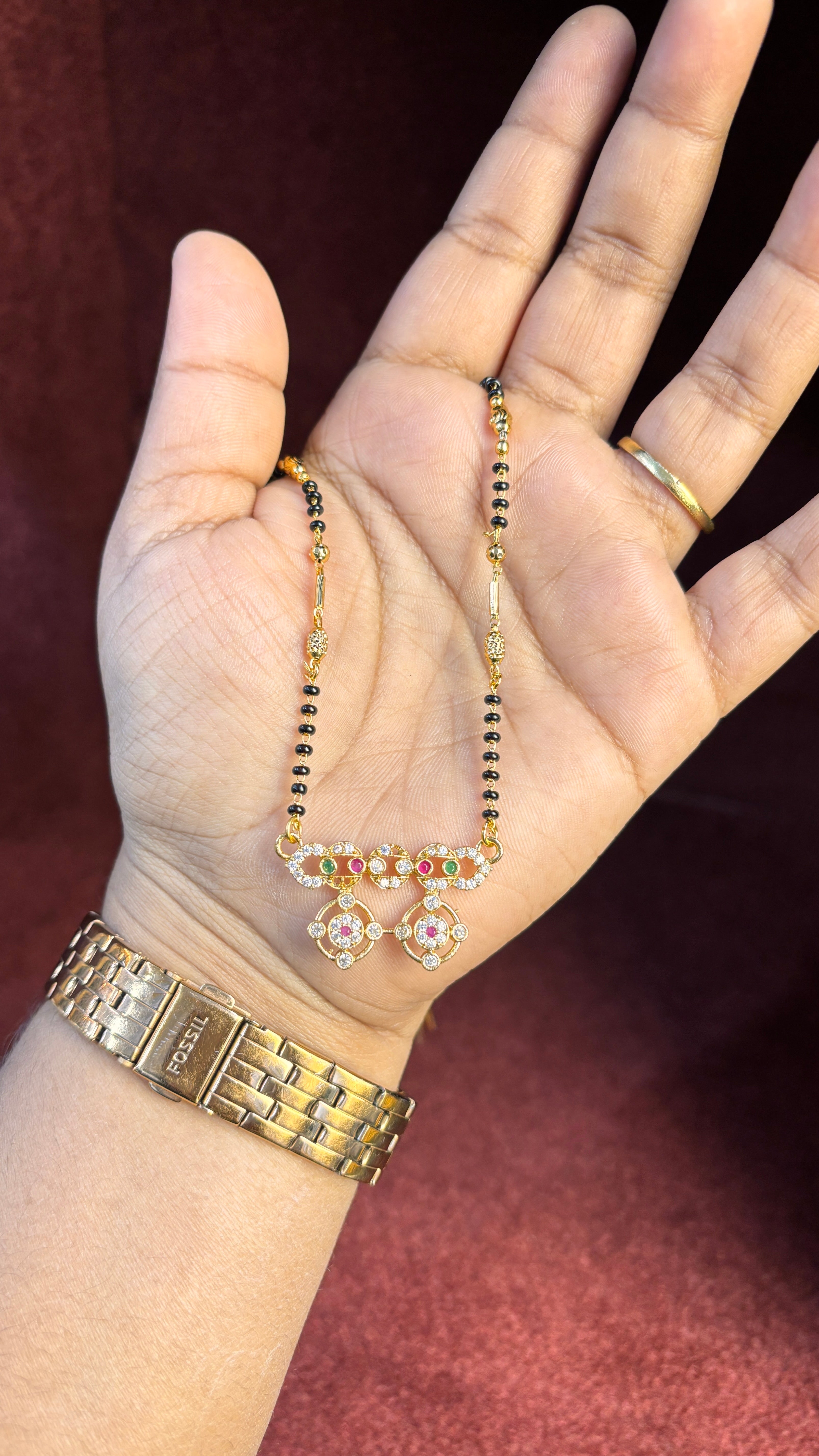 Single Line Black Beads SRJBB10