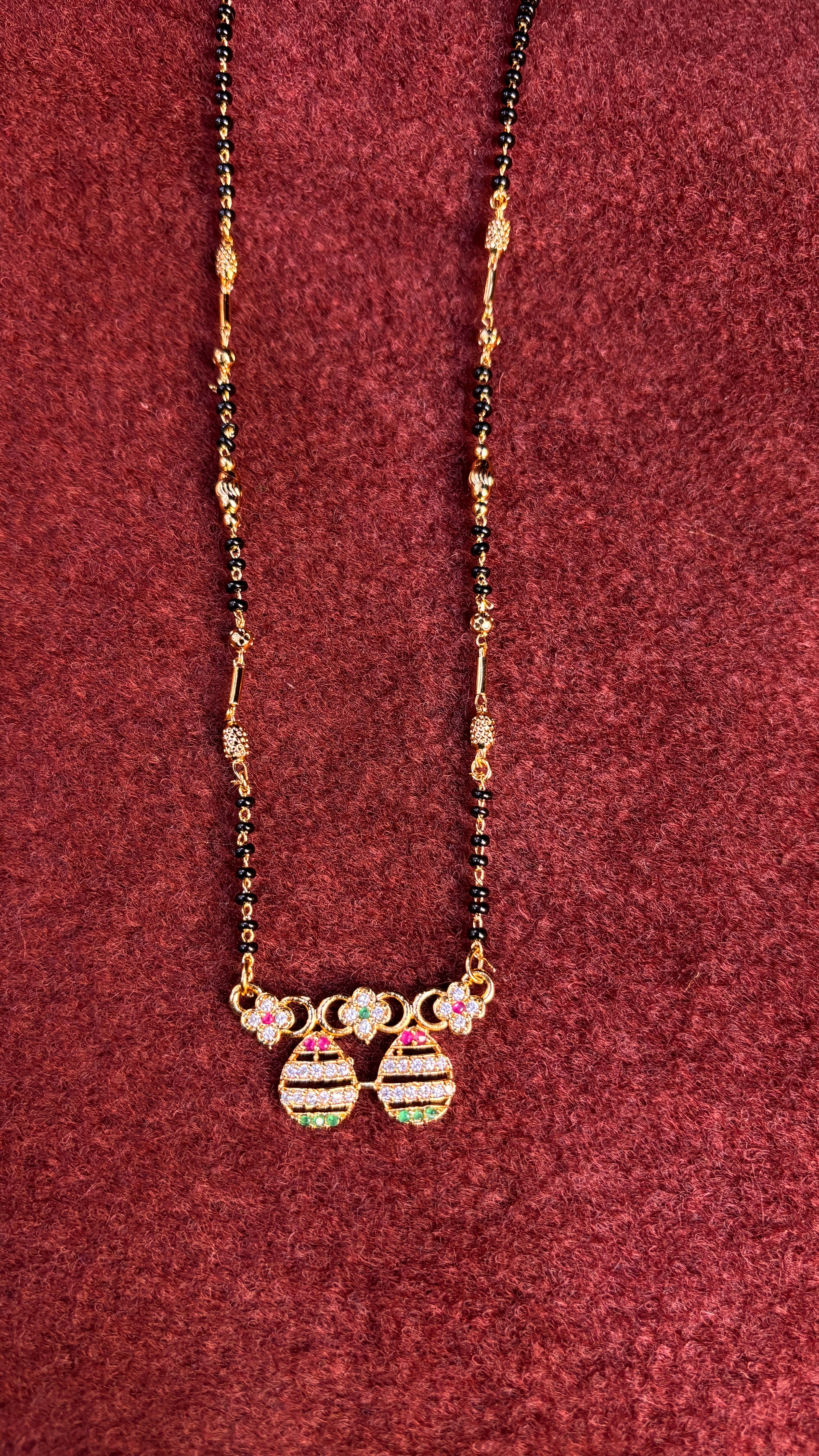 Single Line Black Beads SRJBB11