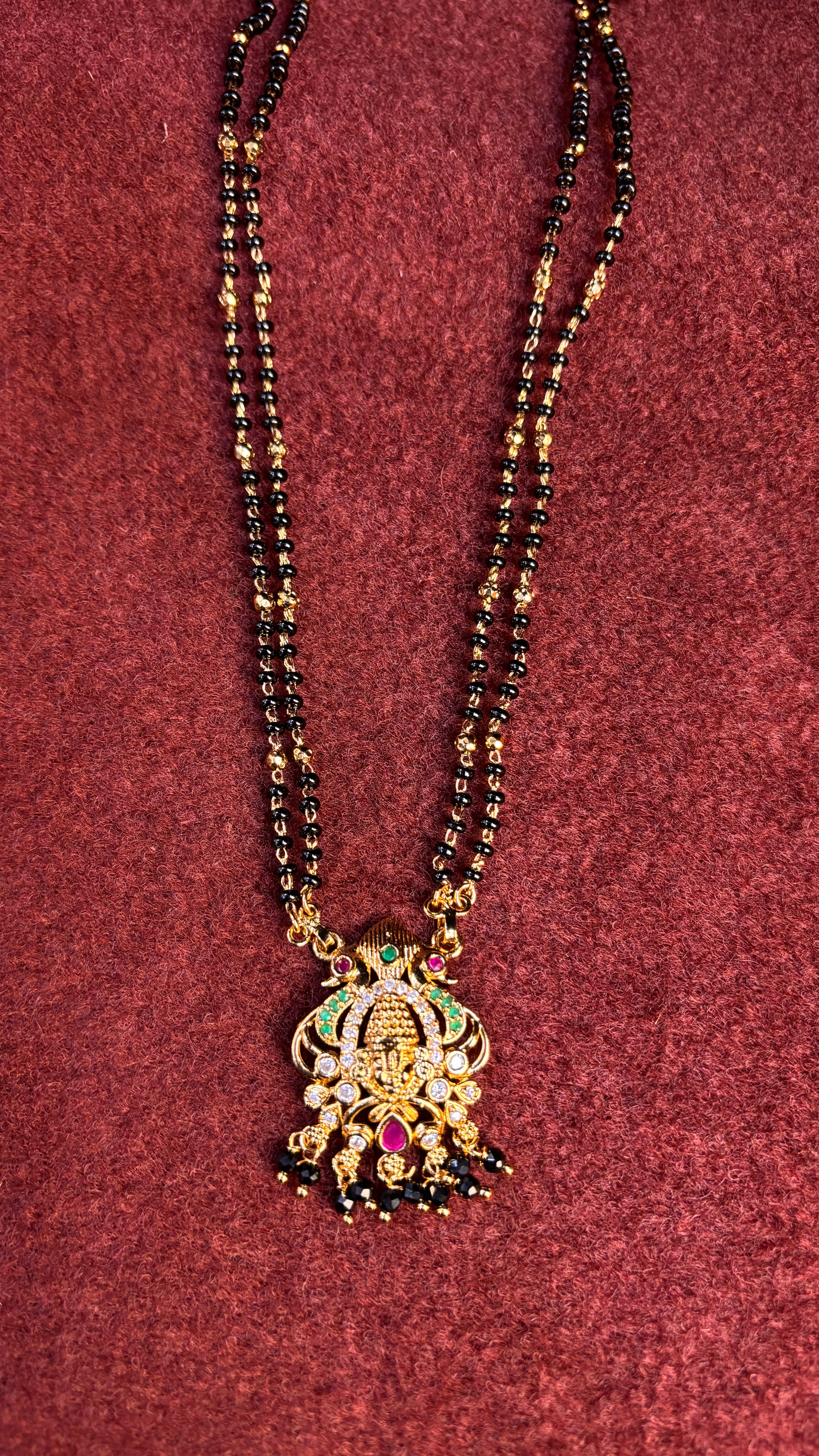 Balaji 2 Line Black Beads SRJBB12