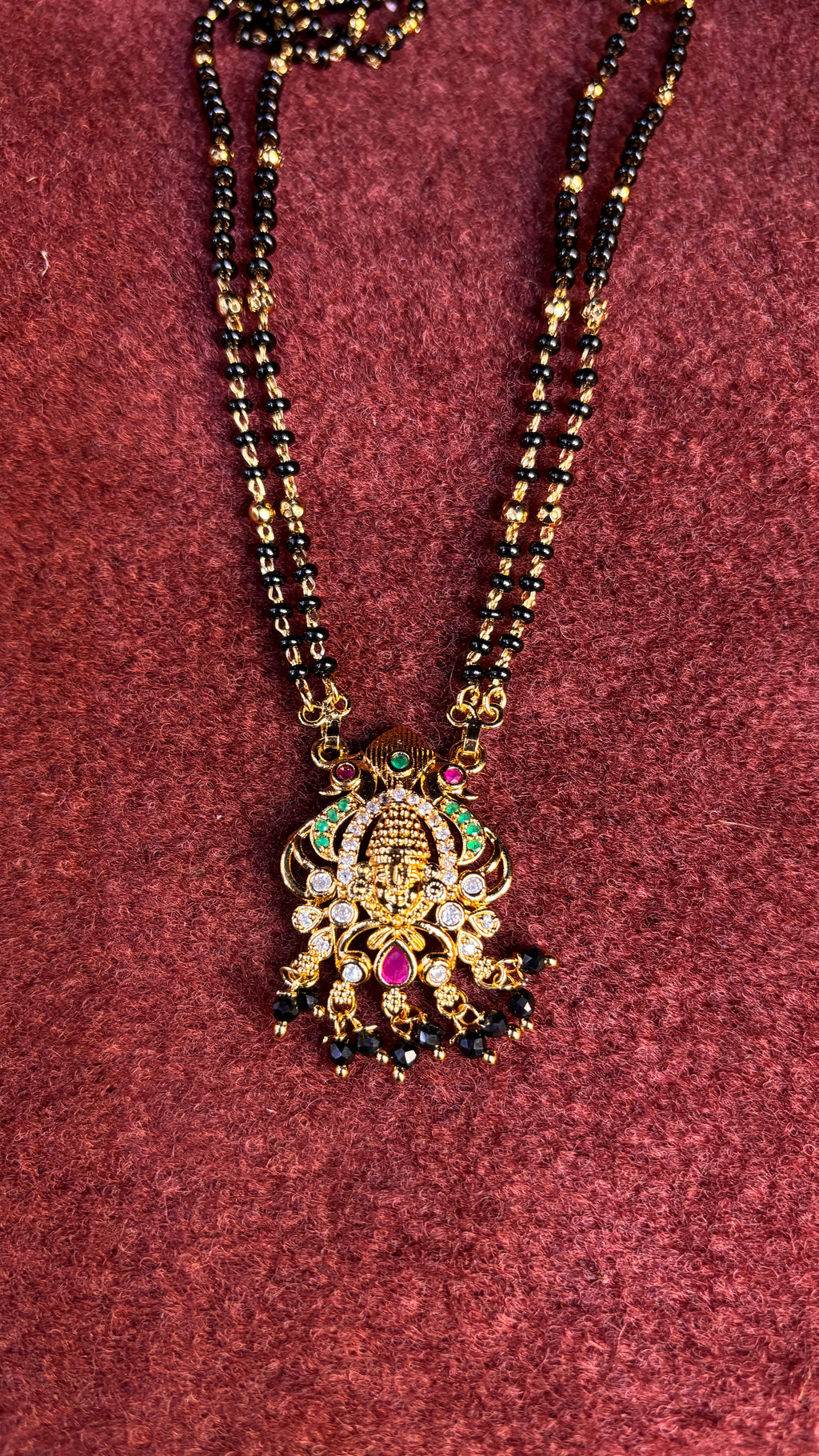 Balaji 2 Line Black Beads SRJBB12