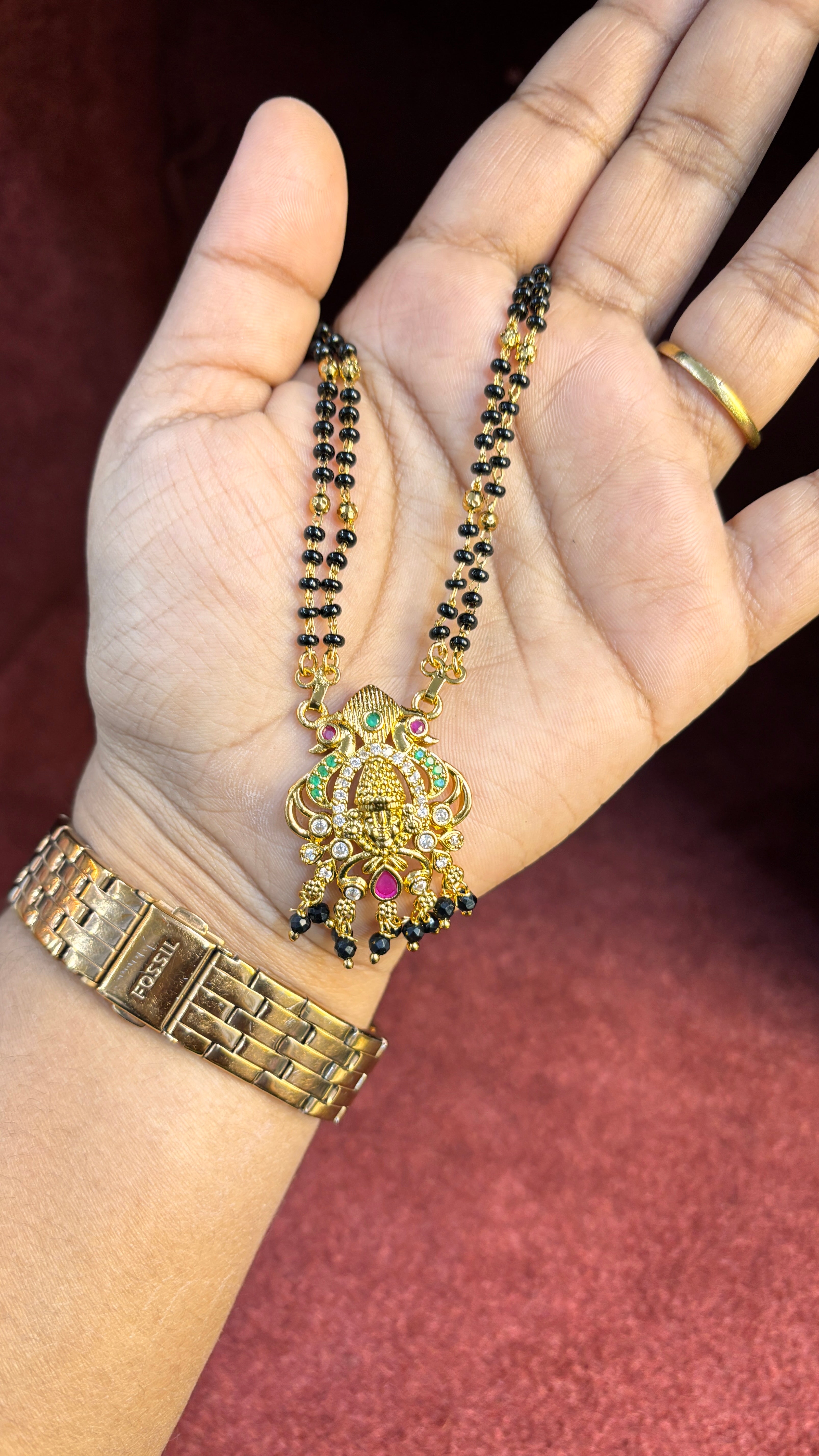 Balaji 2 Line Black Beads SRJBB12