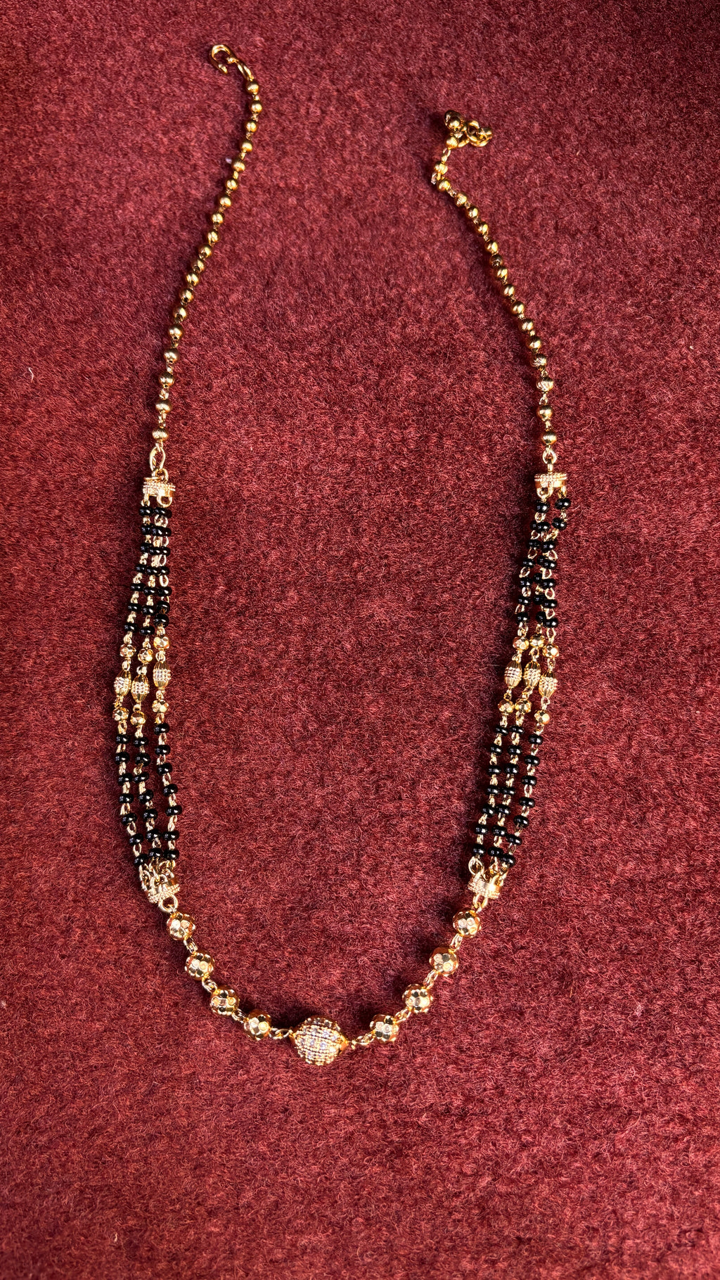 3 Line CZ Ball Black Beads SRJBB17
