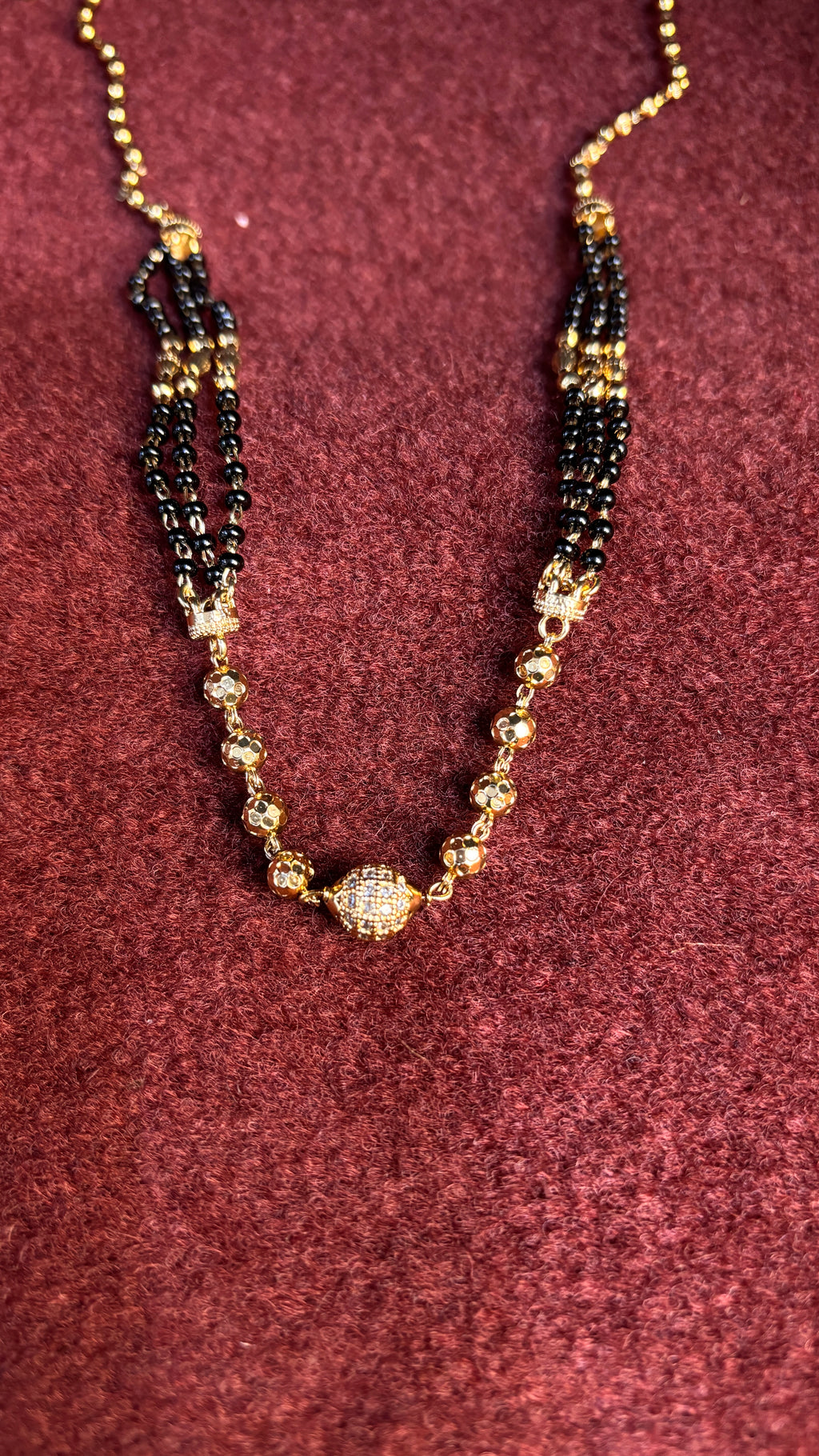3 Line CZ Ball Black Beads SRJBB17