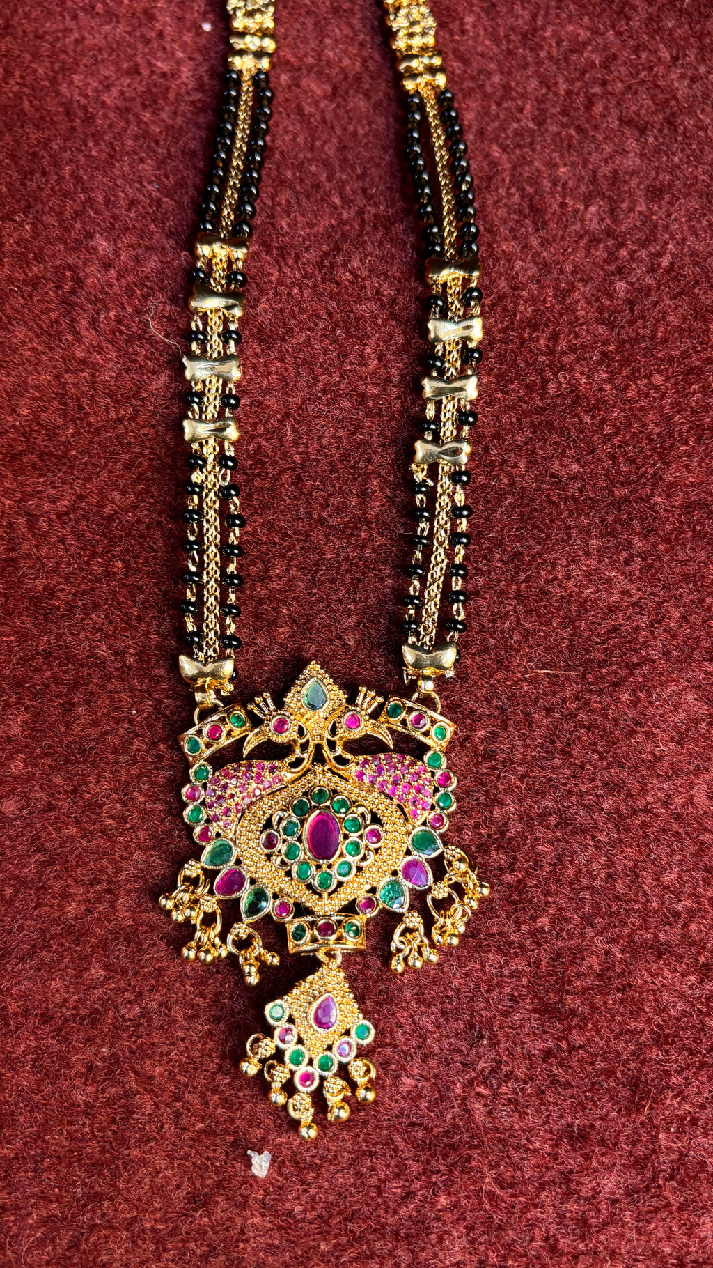 3 Line SR Long Black Beads SRJLBB03