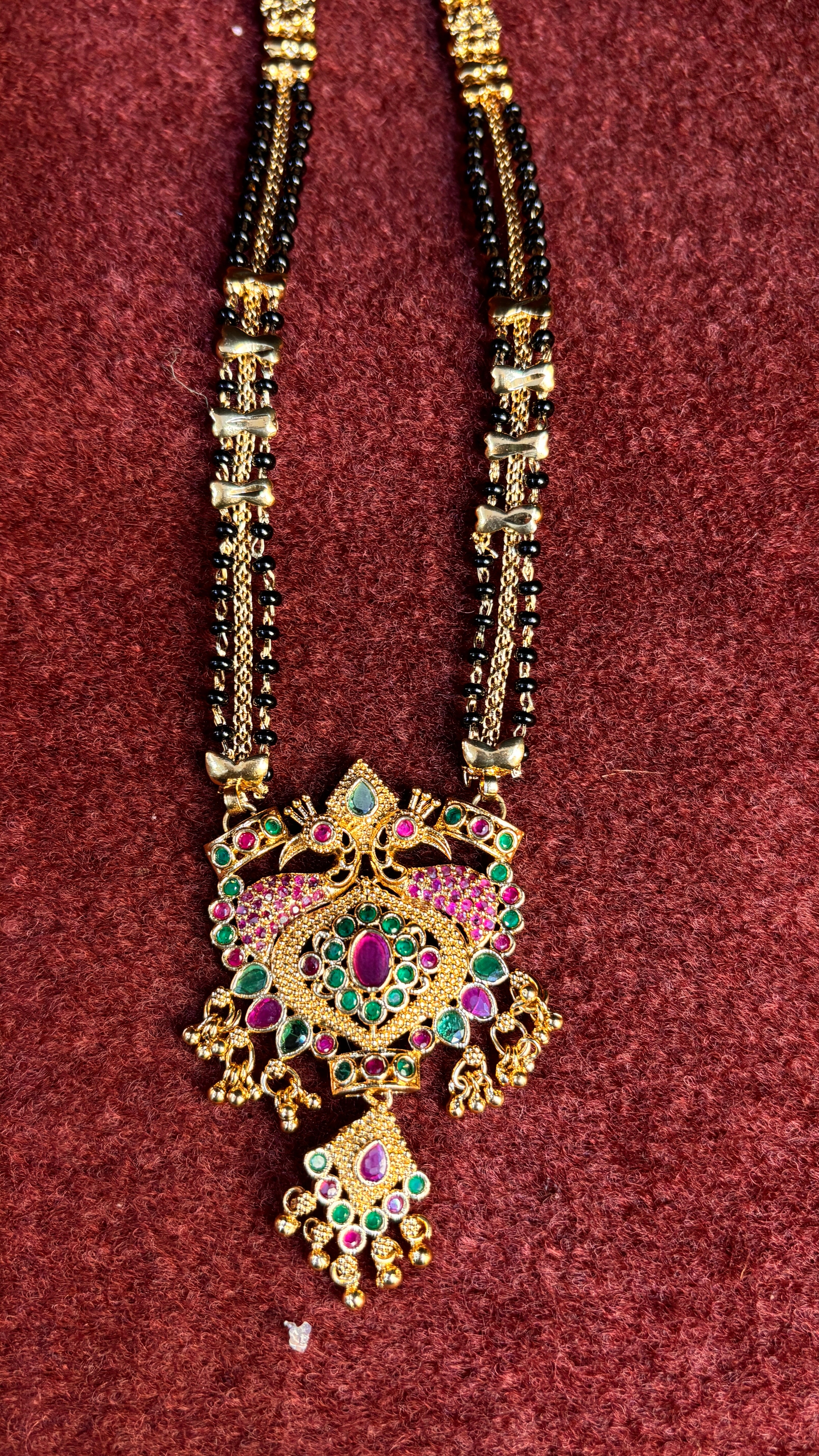 3 Line SR Long Black Beads SRJLBB03