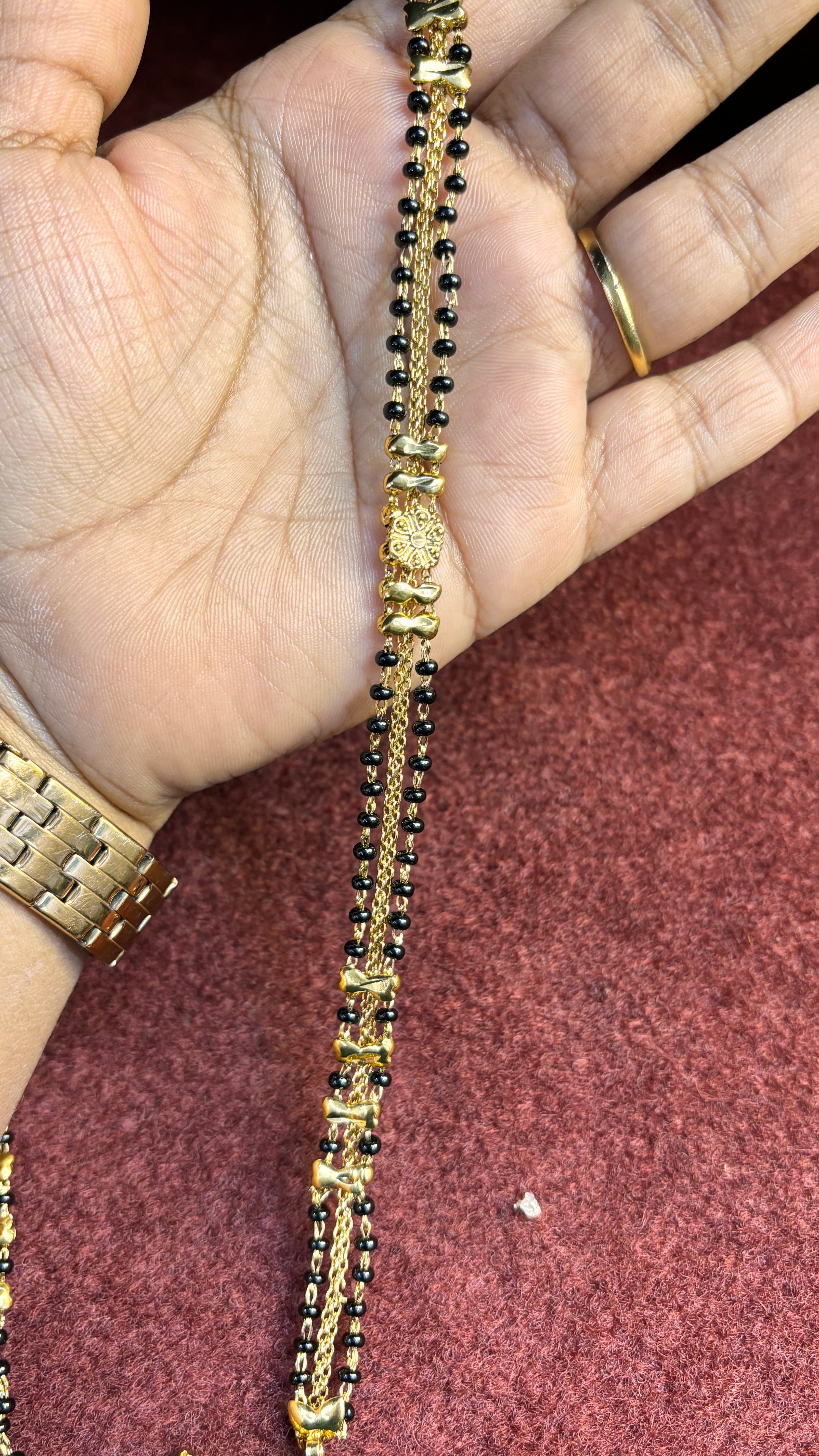 3 Line SR Long Black Beads SRJLBB03