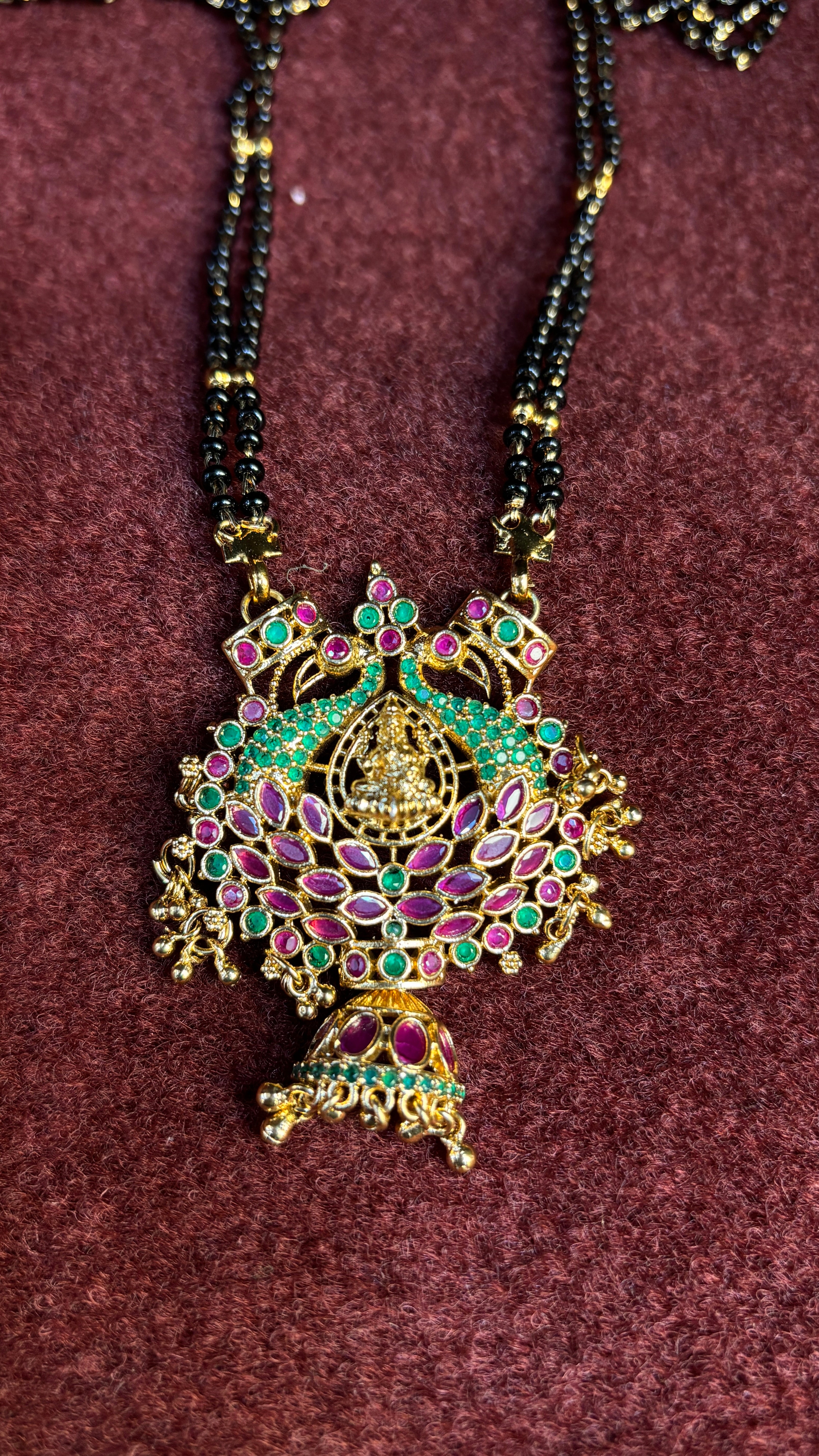 2 Line Long Black Beads SRJLBB04