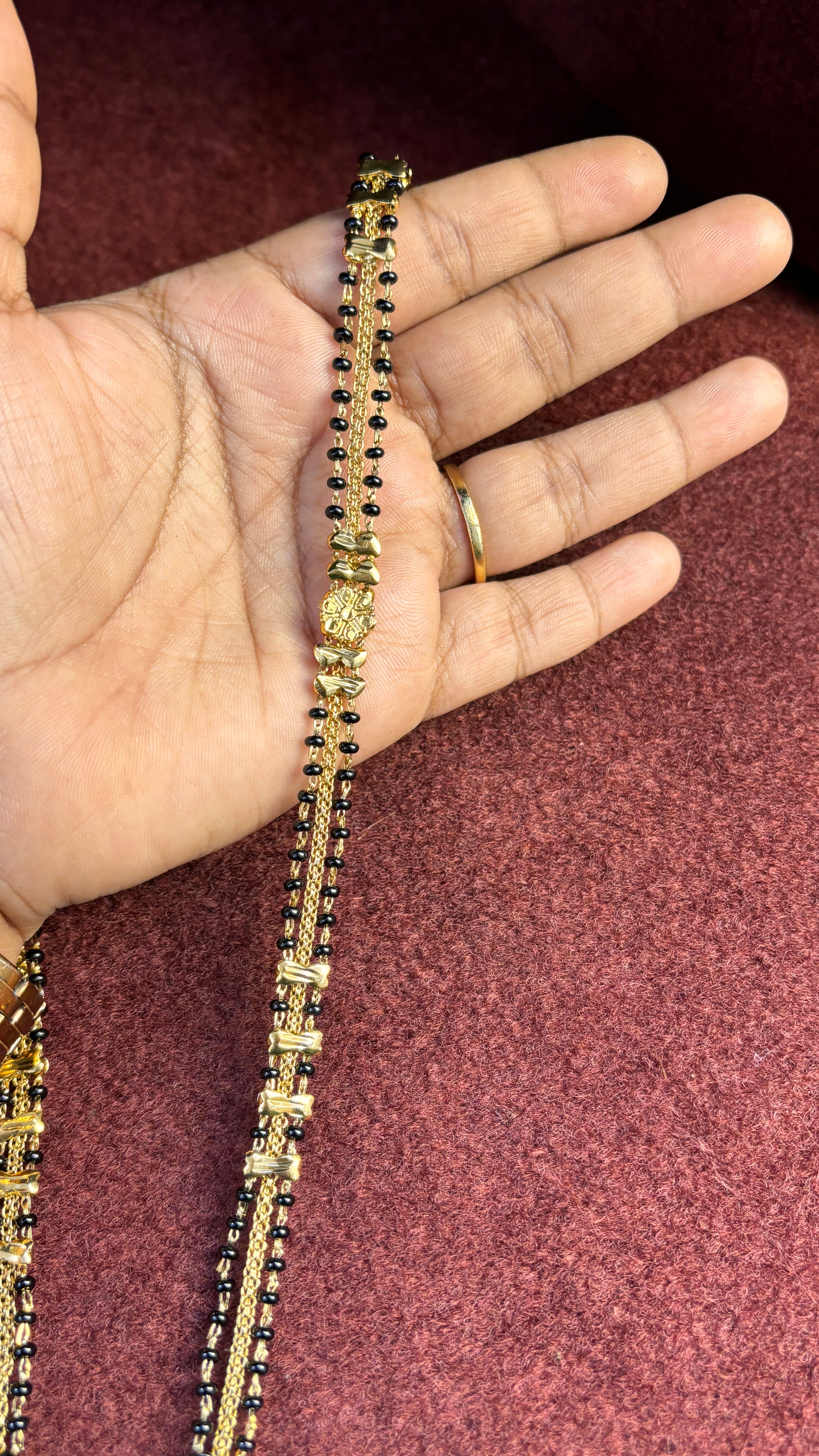 3 Line SR Long Black Beads SRJLBB05