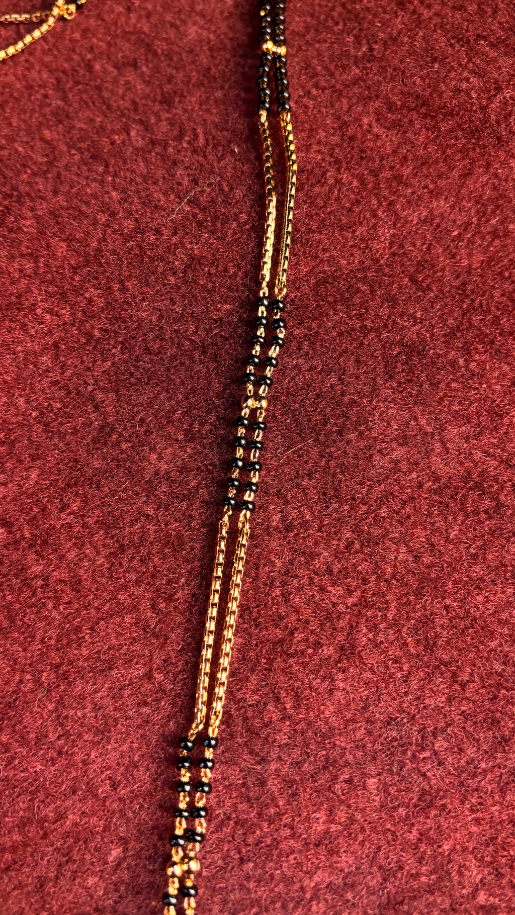 2 Line Long Chain Black Beads SR Locket SRJLBB07