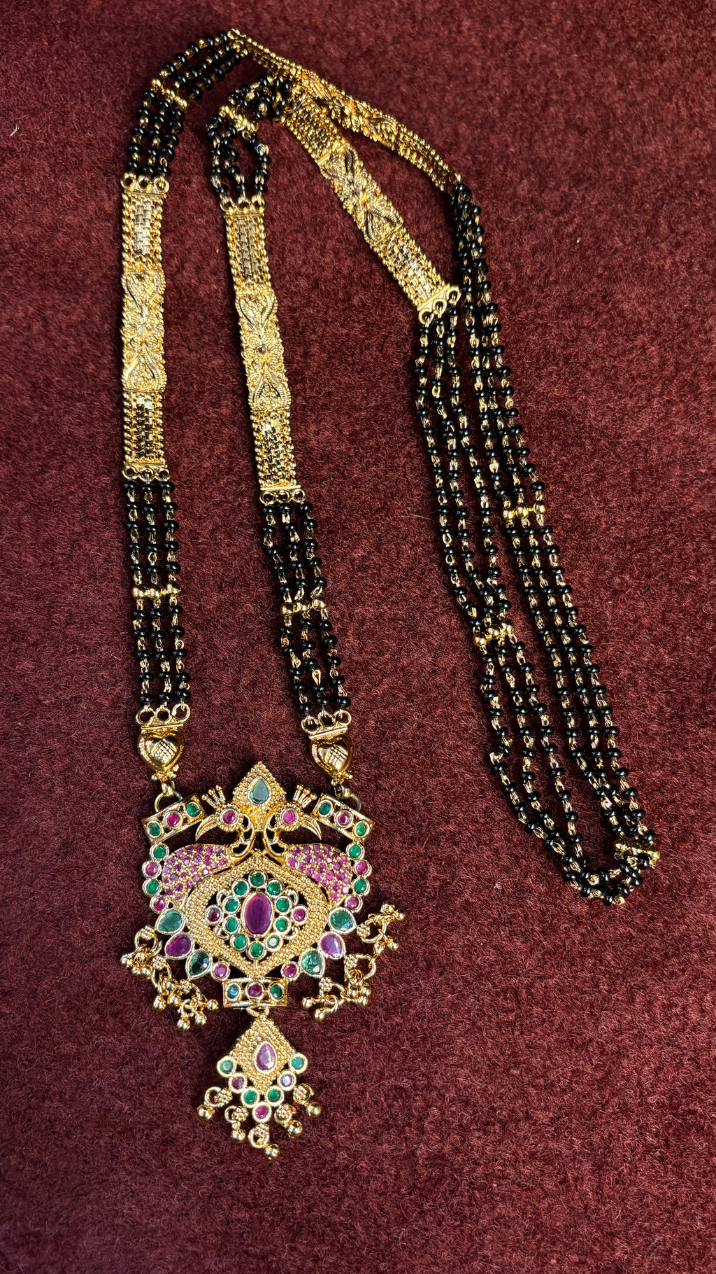 3 Line SR With Patti Black Beads SRJLBB09