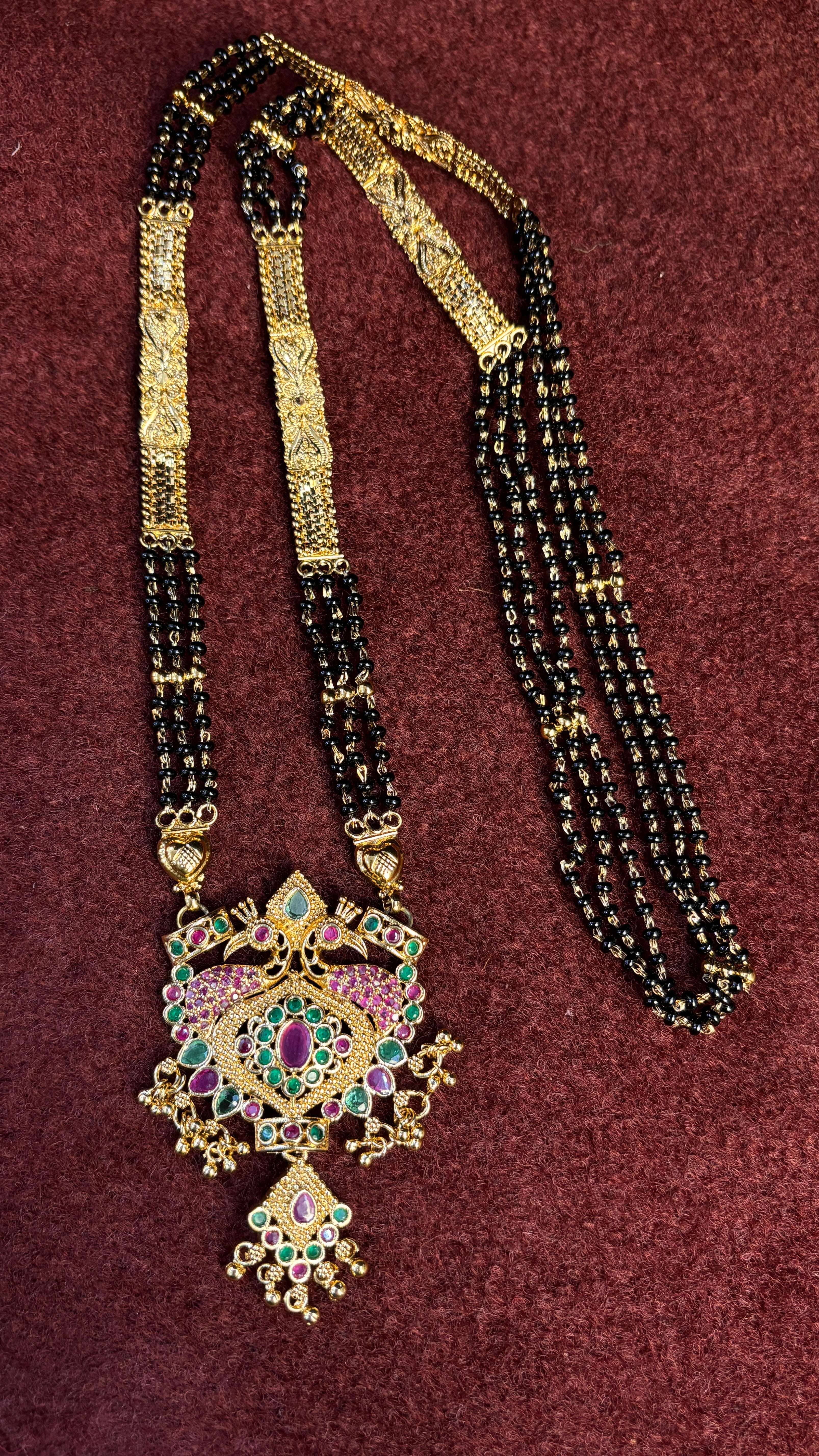 3 Line SR With Patti Black Beads SRJLBB09