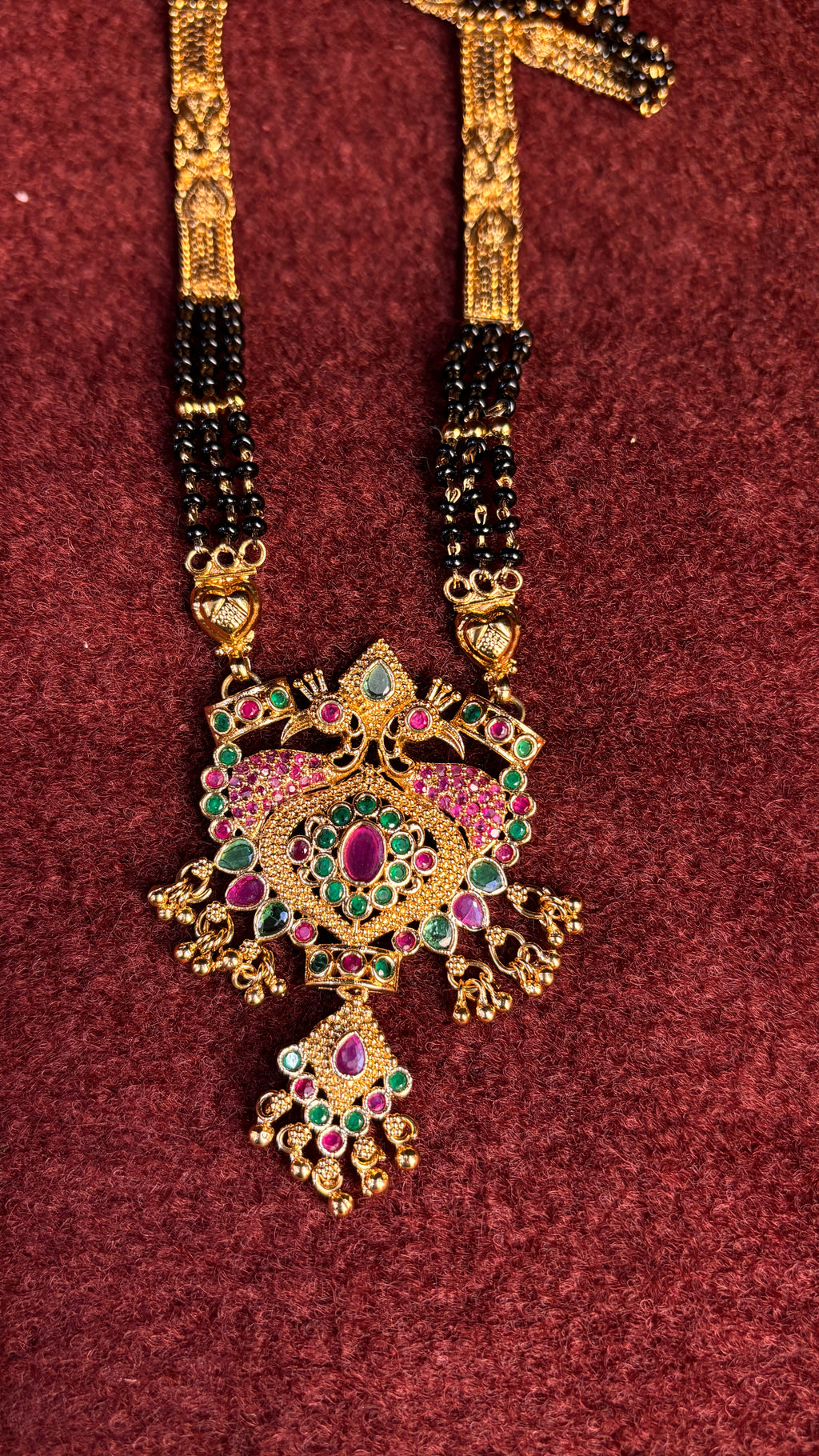 3 Line SR With Patti Black Beads SRJLBB09