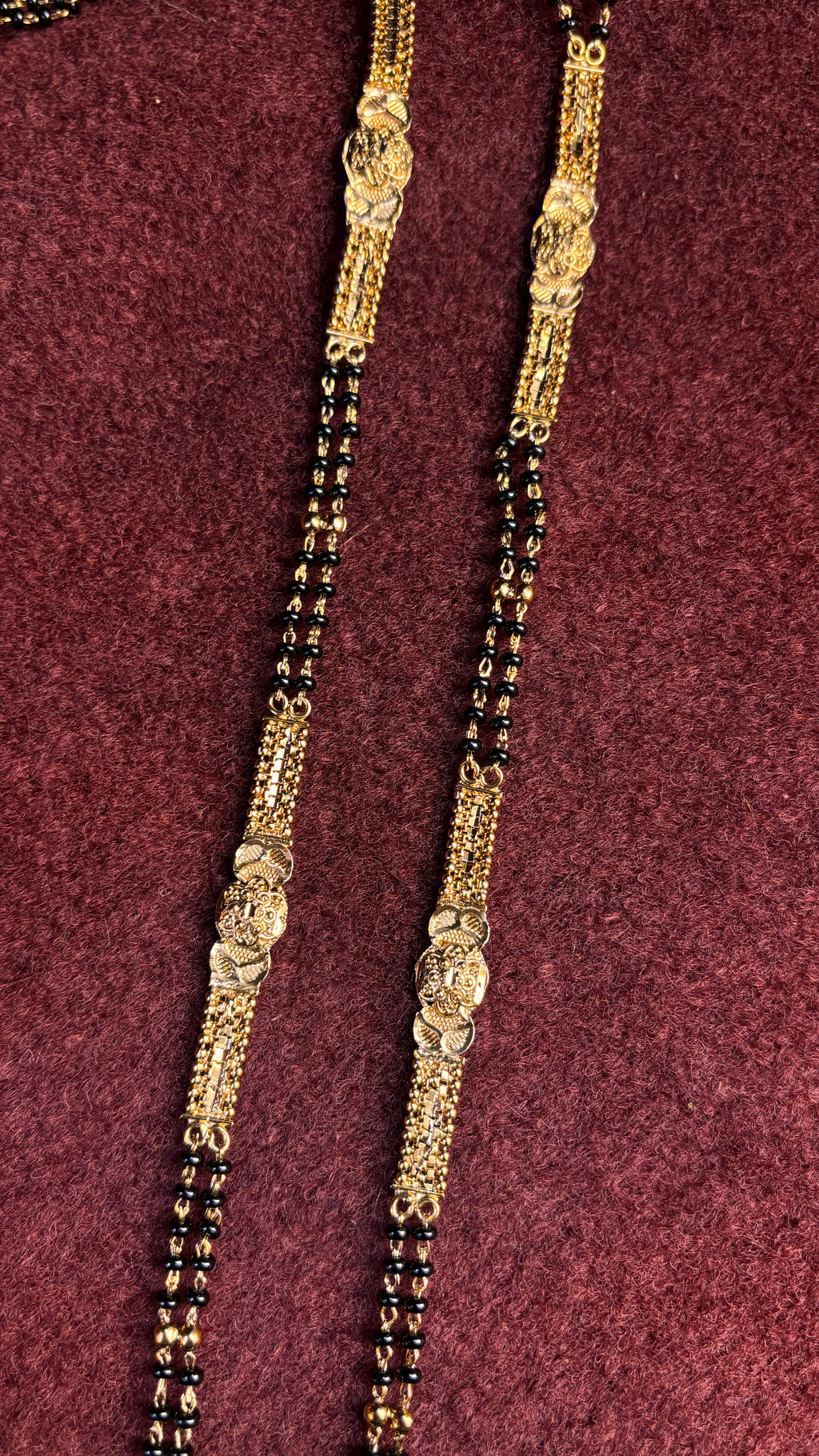 2 Line Pink SR Patti Black Beads SRJLBB10