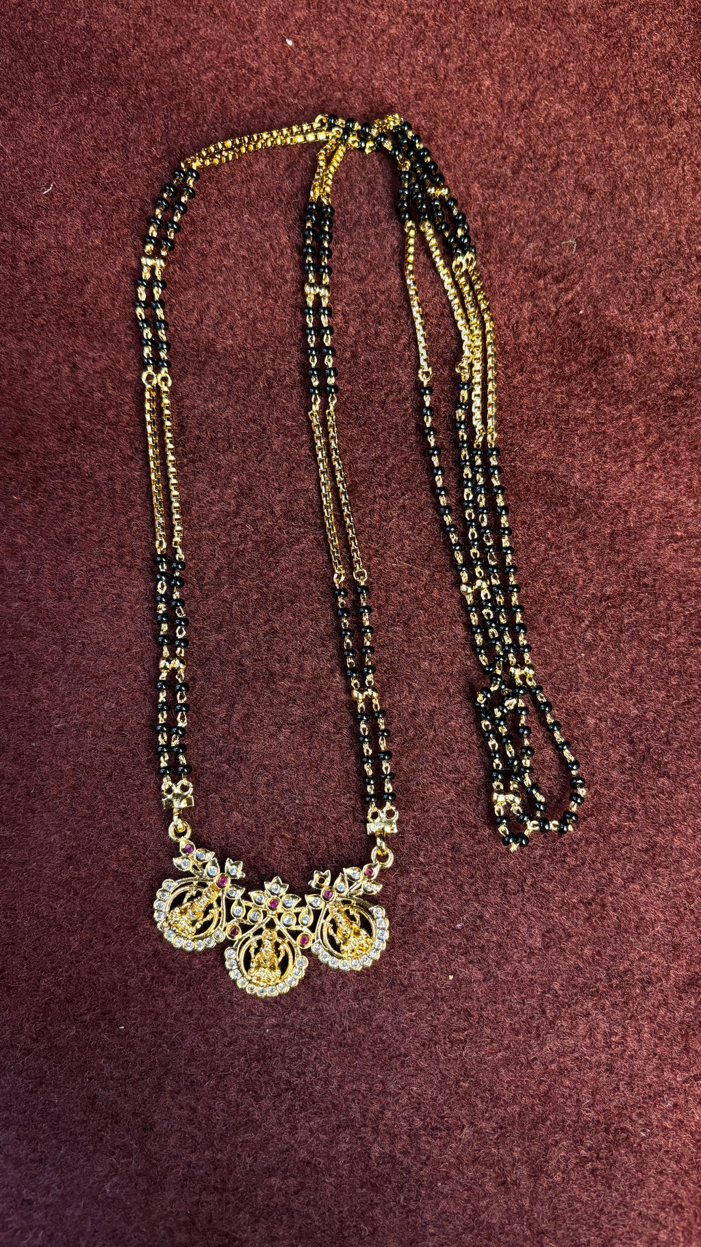 Laxmi Kasulu 2 Line Black Beads SRJLBB13