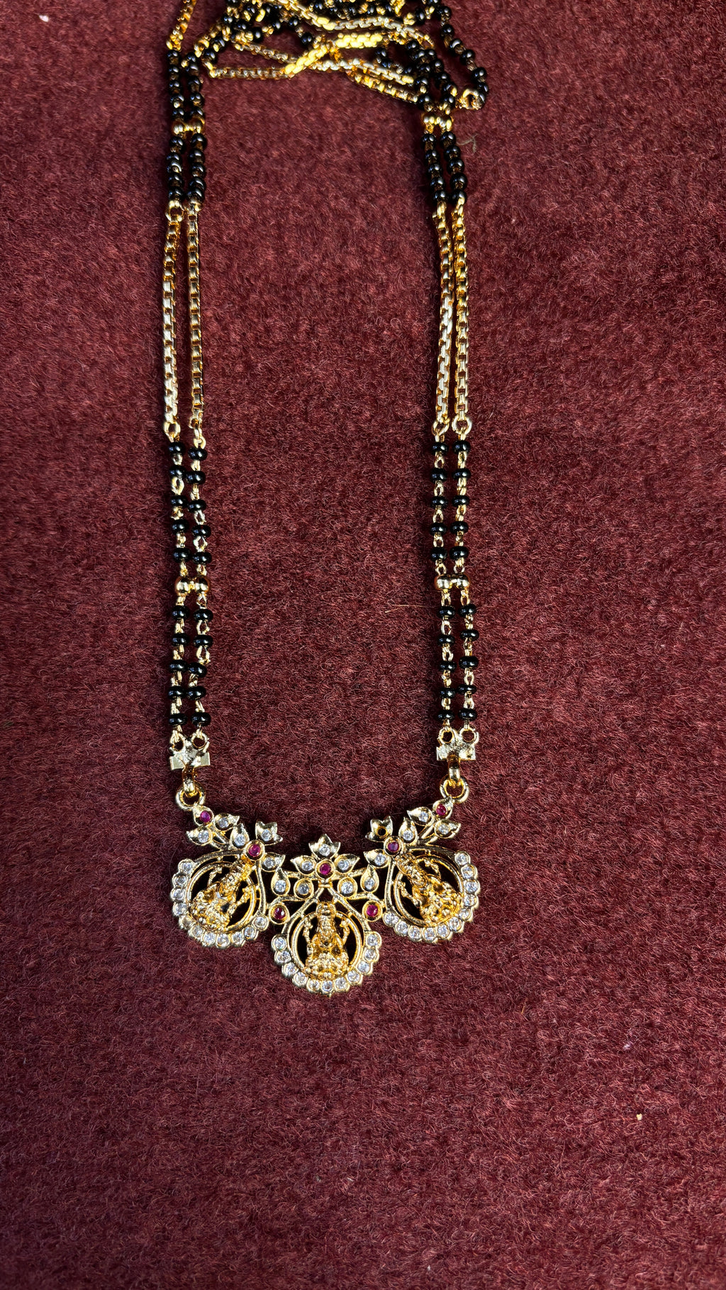 Laxmi Kasulu 2 Line Black Beads SRJLBB13