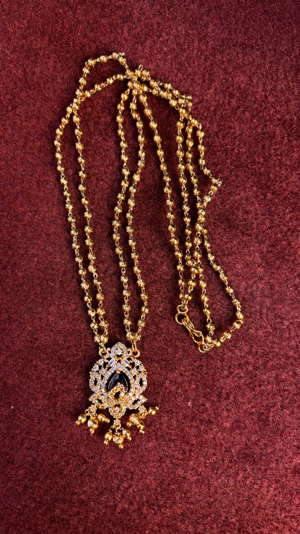 2 Line Lavender Stone Ball Chain SRJBC05