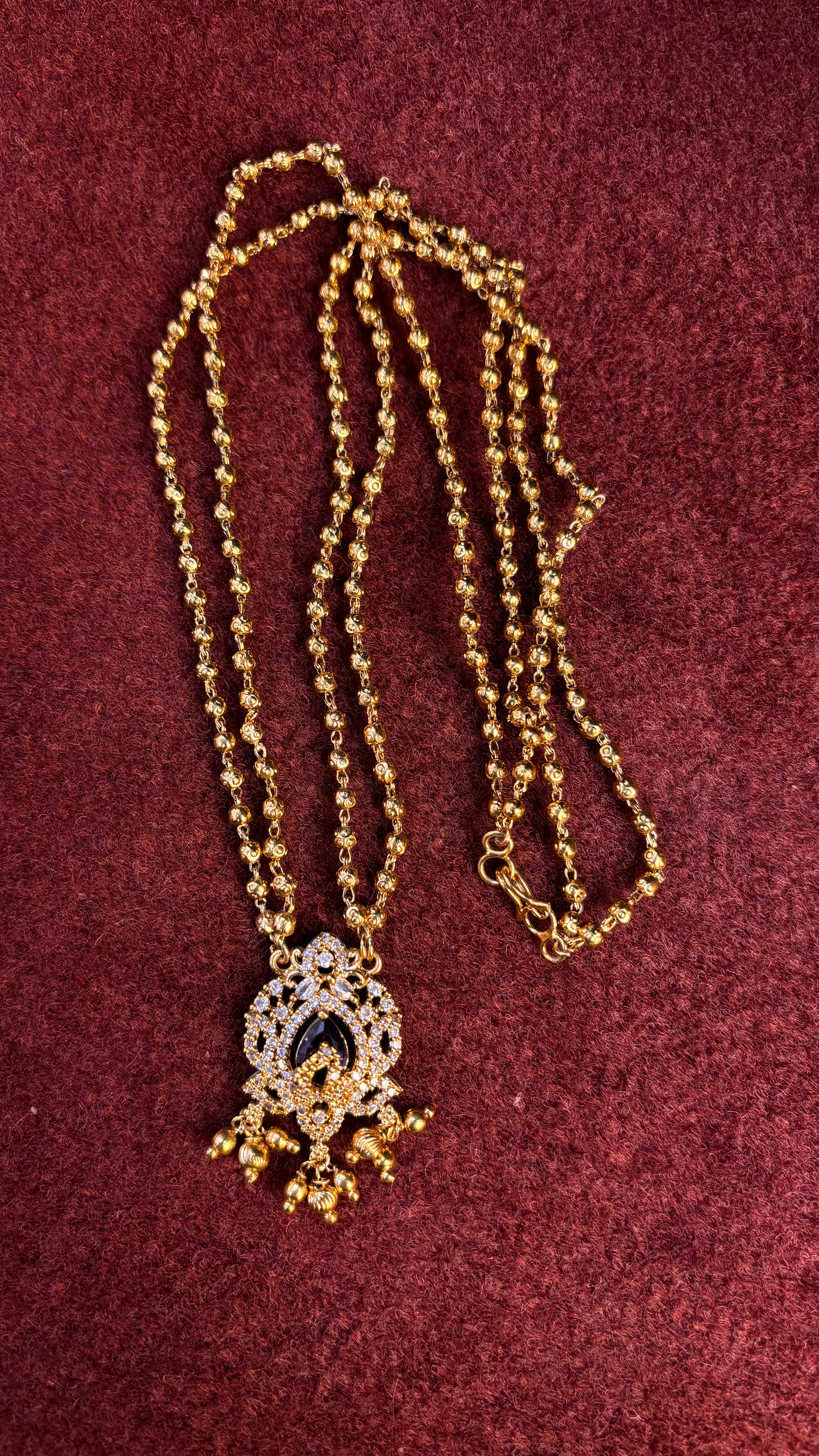 2 Line Lavender Stone Ball Chain SRJBC05