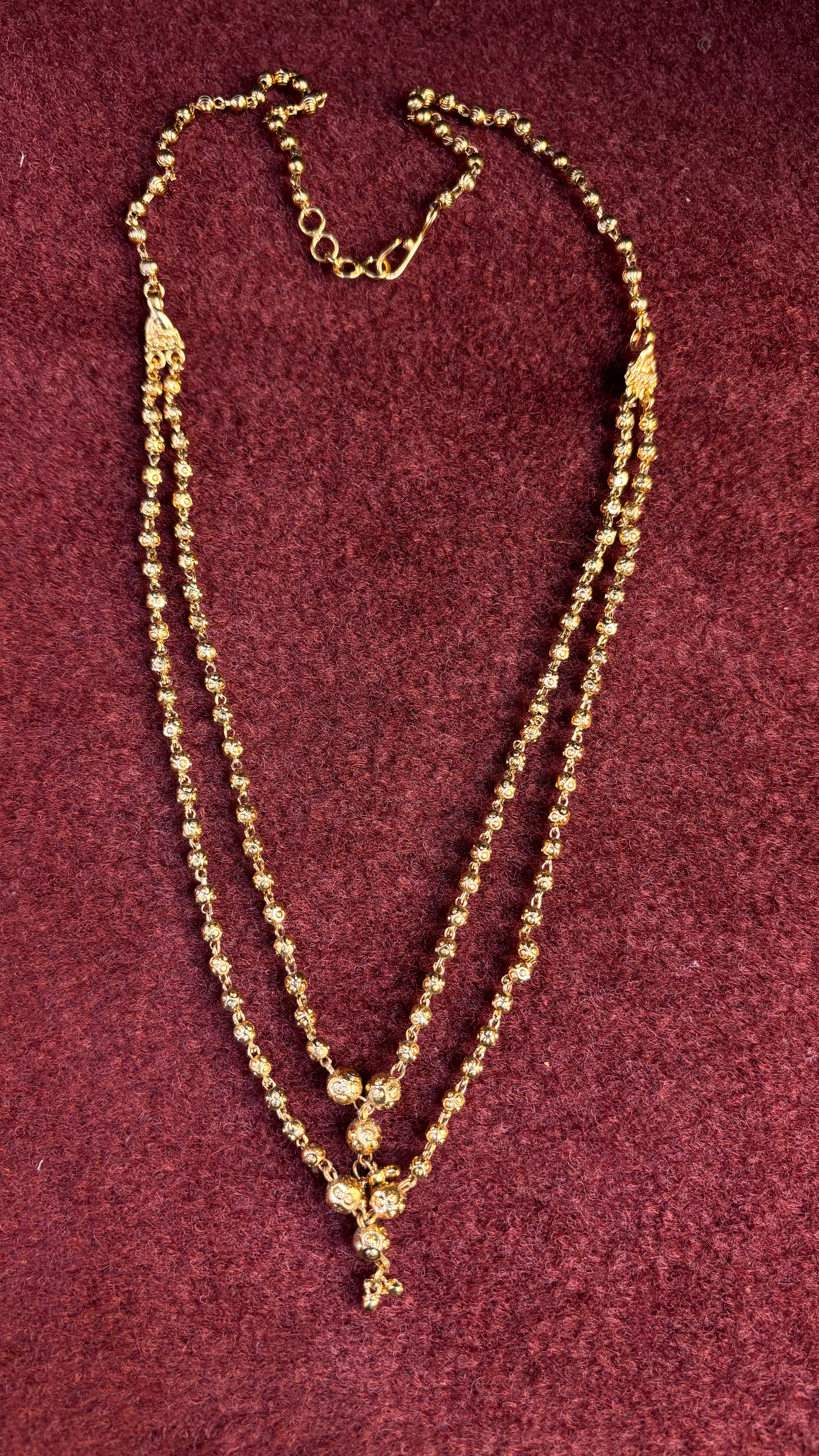 2 Line Gold Ball Chain SRJBC03