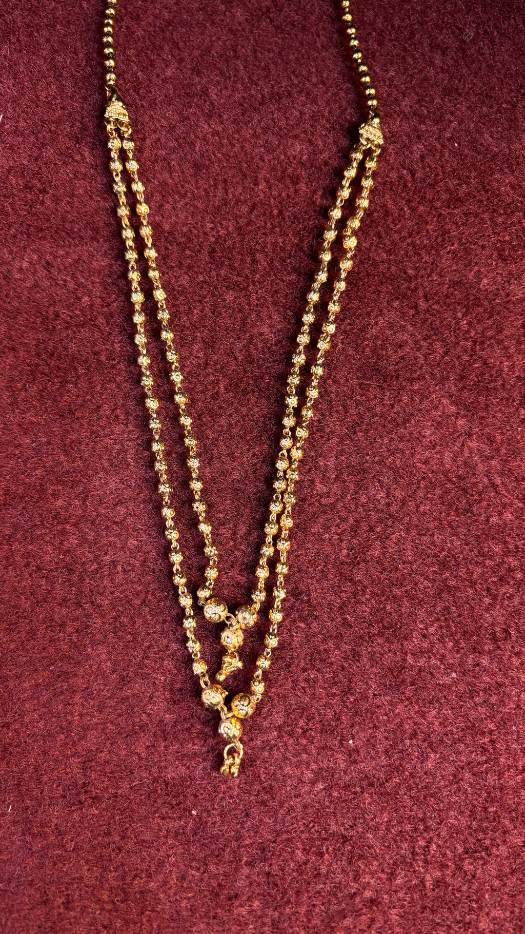 2 Line Gold Ball Chain SRJBC03