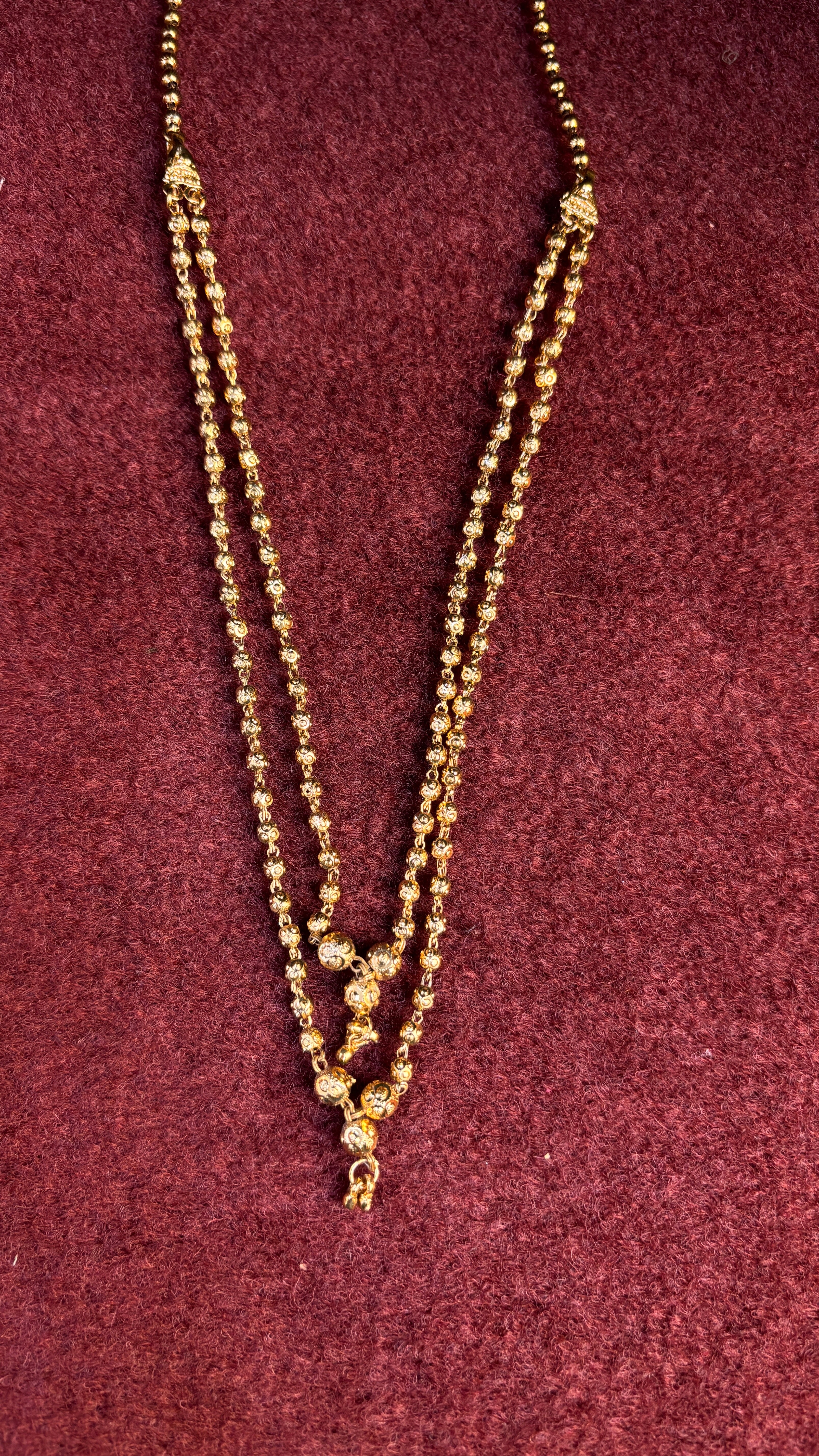 2 Line Gold Ball Chain SRJBC03