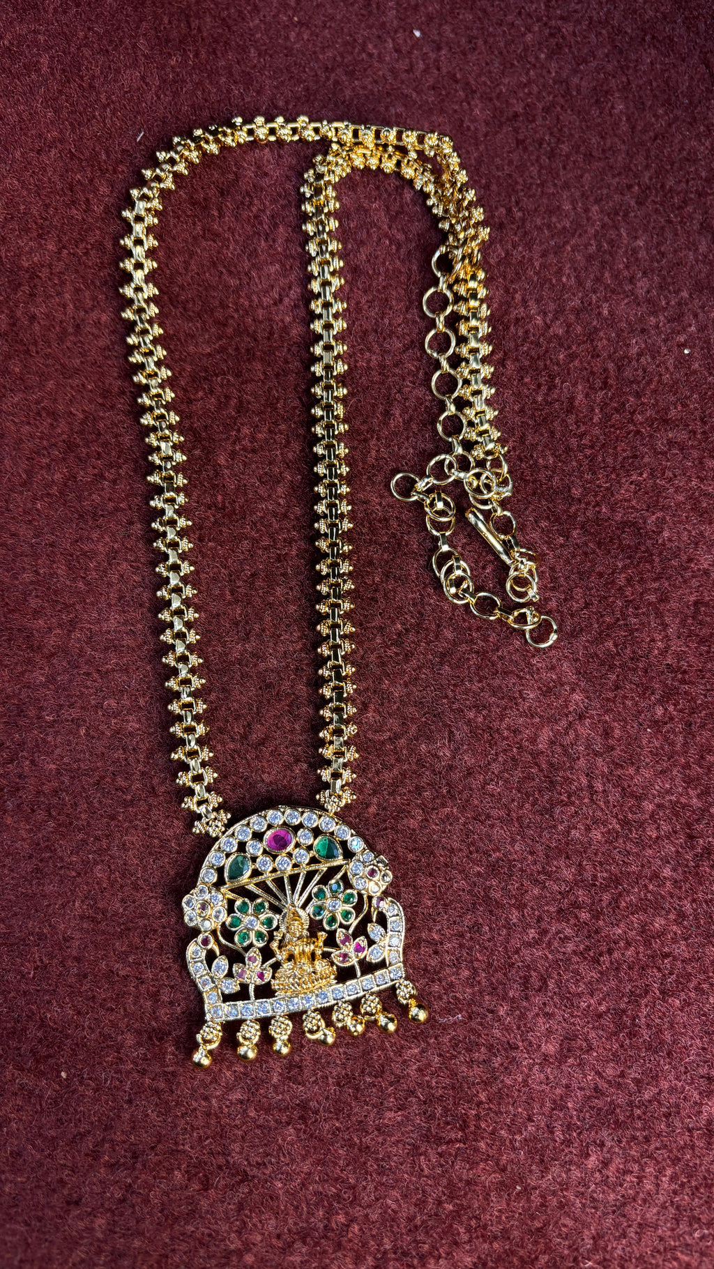 White Stone Locket Chain SRJLC03