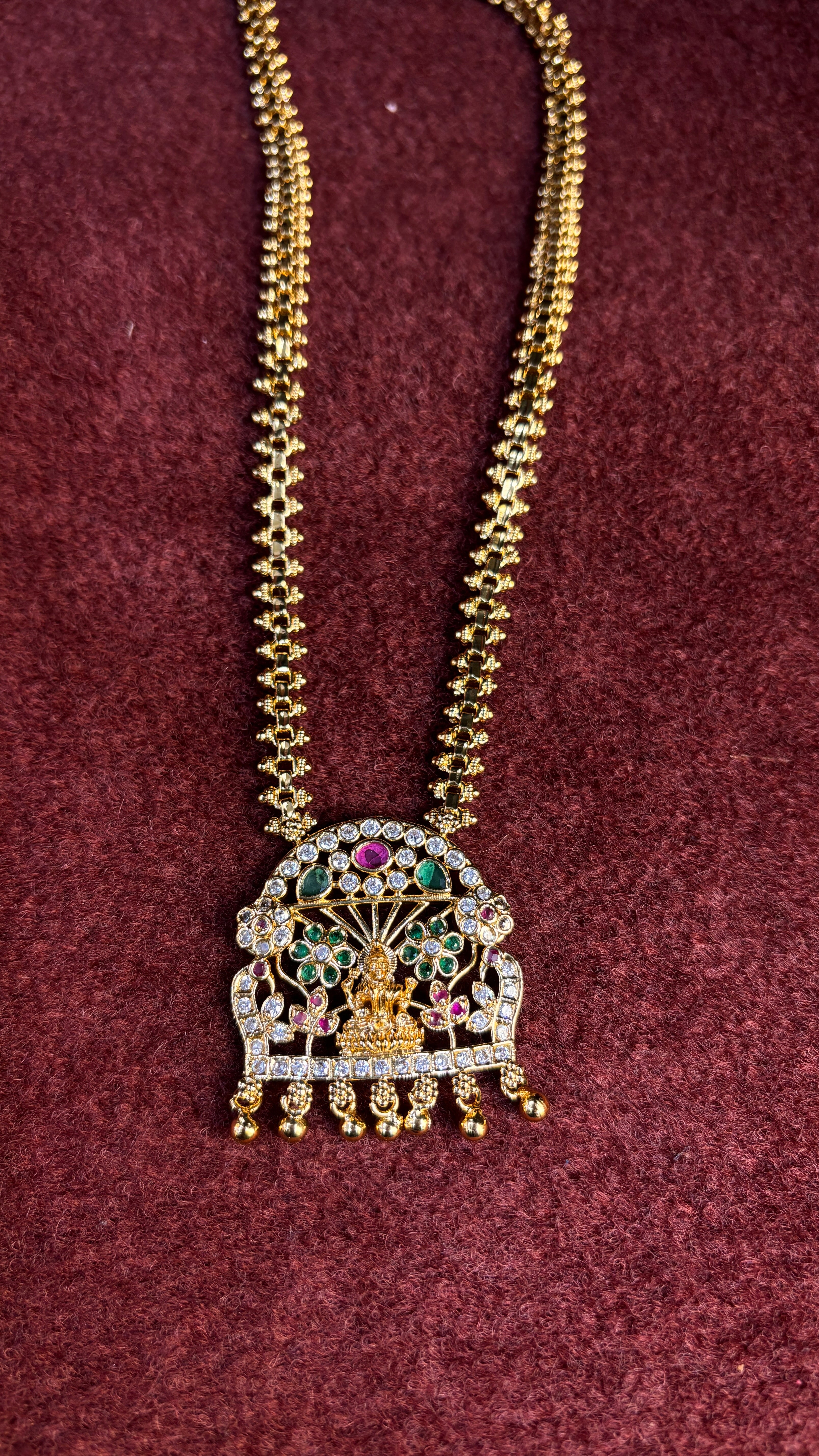 White Stone Locket Chain SRJLC03
