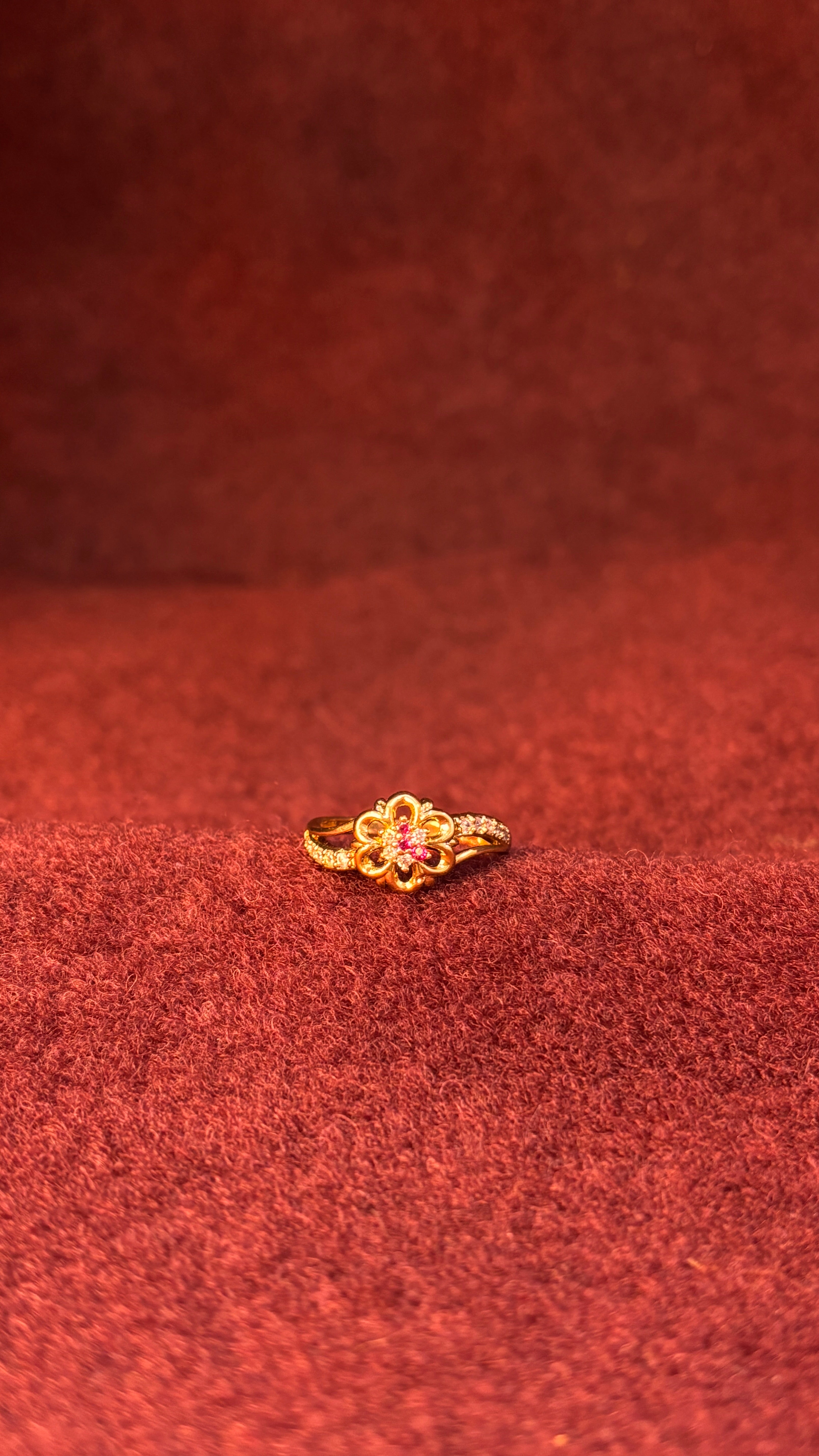 Pink Stone Flower Ring SRJR10