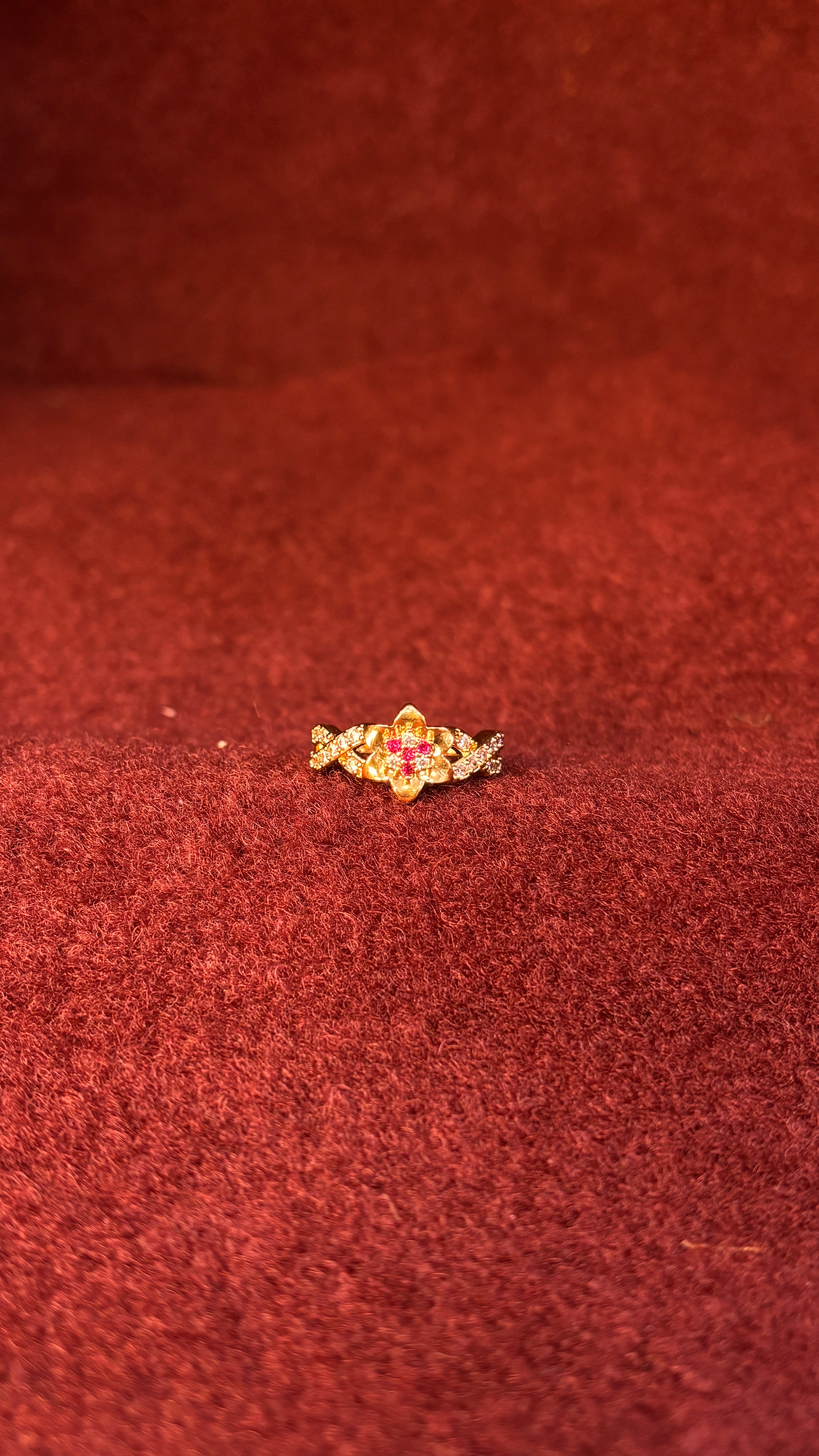 Pink Flower Ring SRJR12