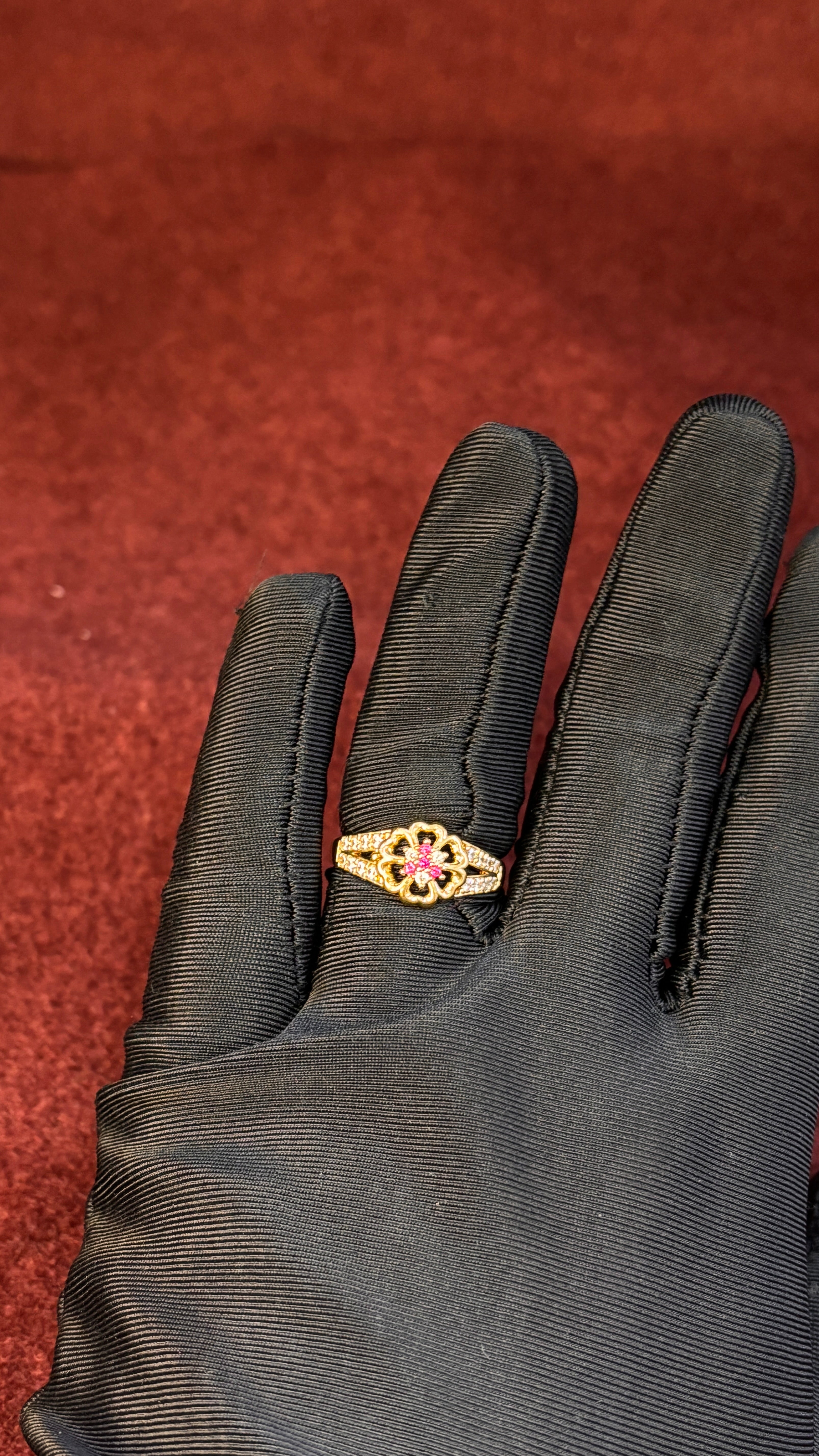 Pink Flower Ring SRJR13