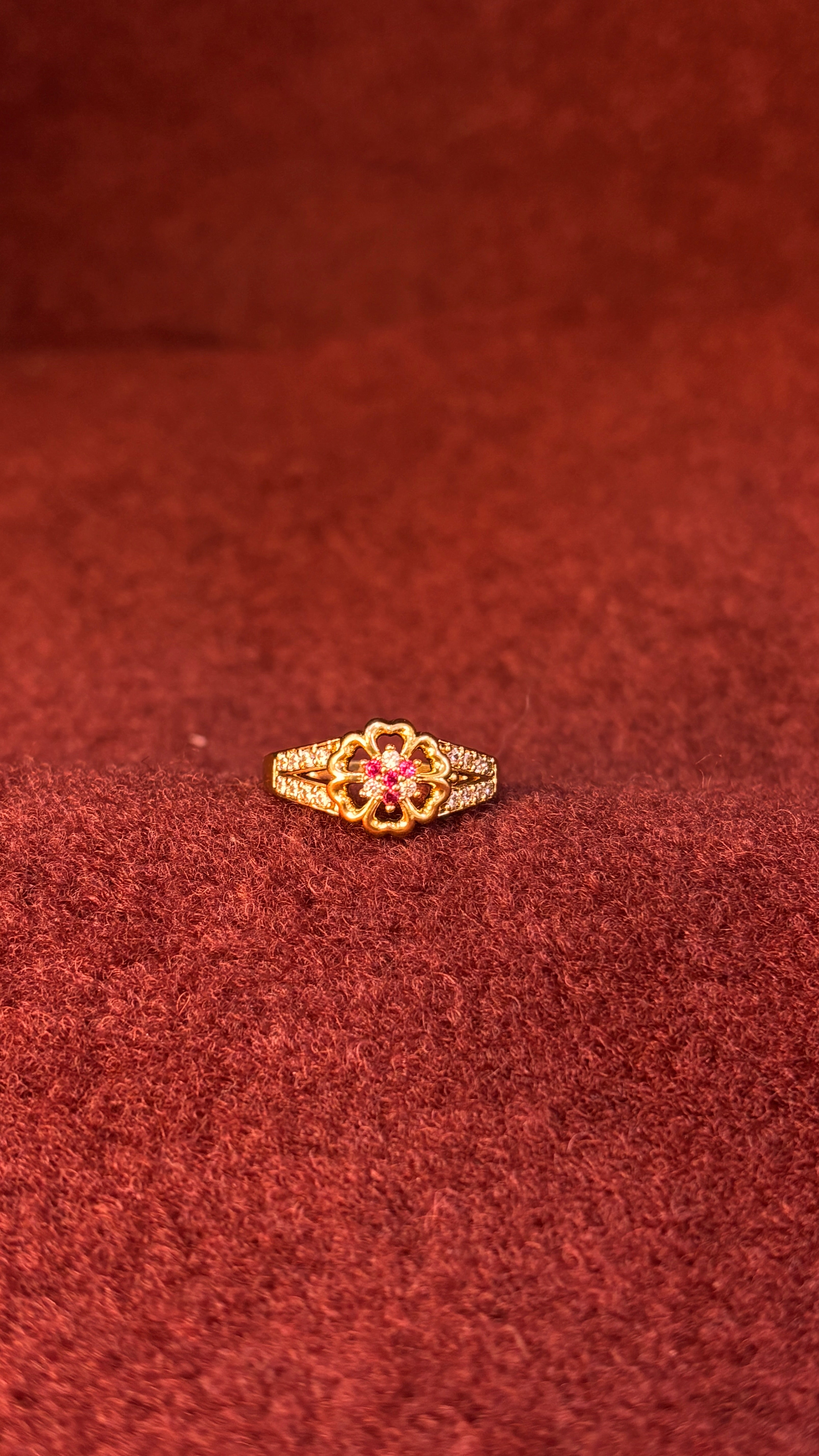 Pink Flower Ring SRJR13